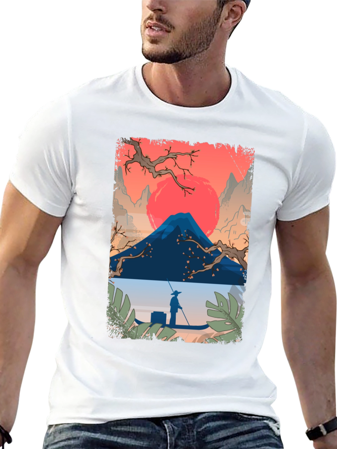 Japanese Landscape Graphic Tee - Black