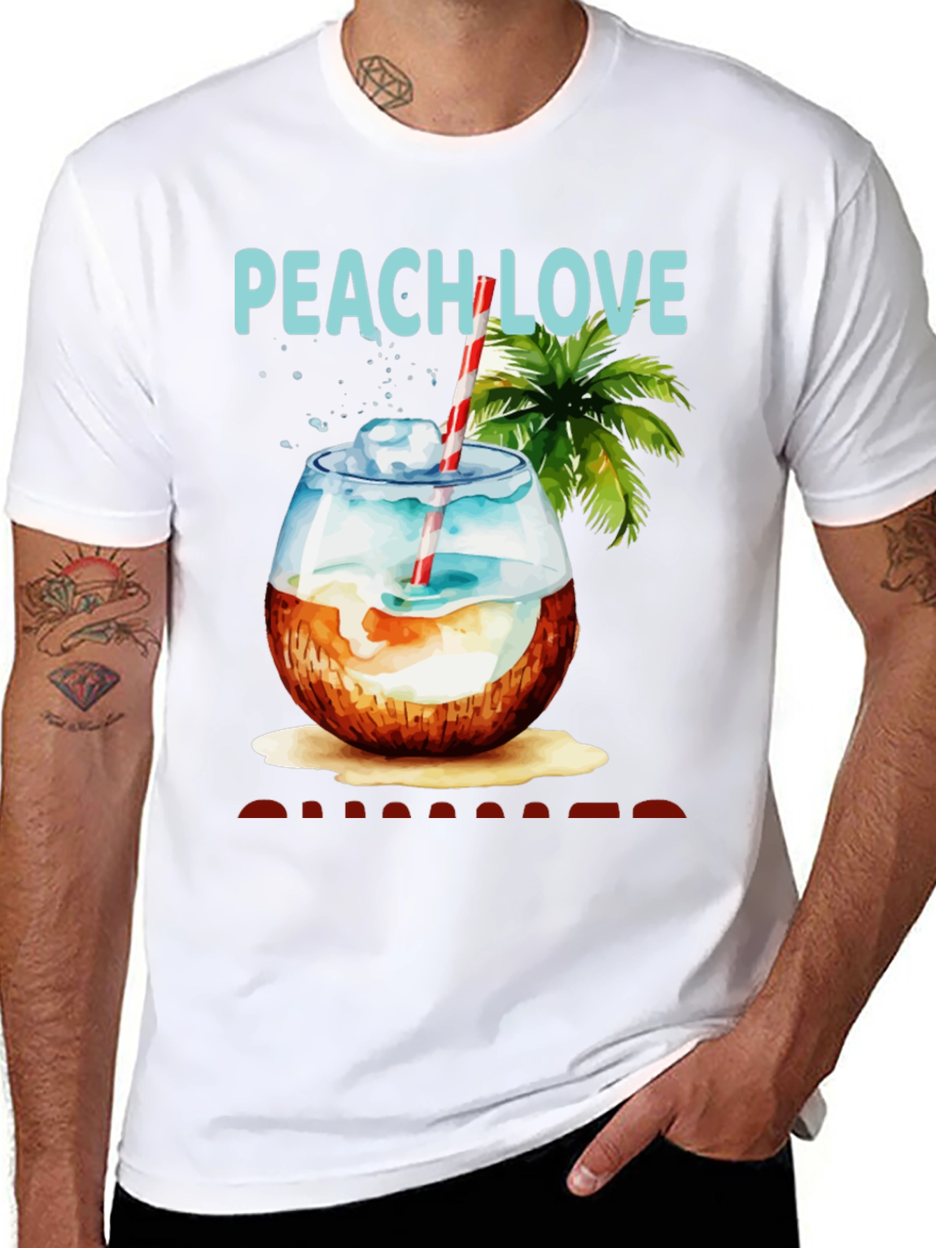 Peach Love Paradise T-Shirt - Beach Vacation Tee