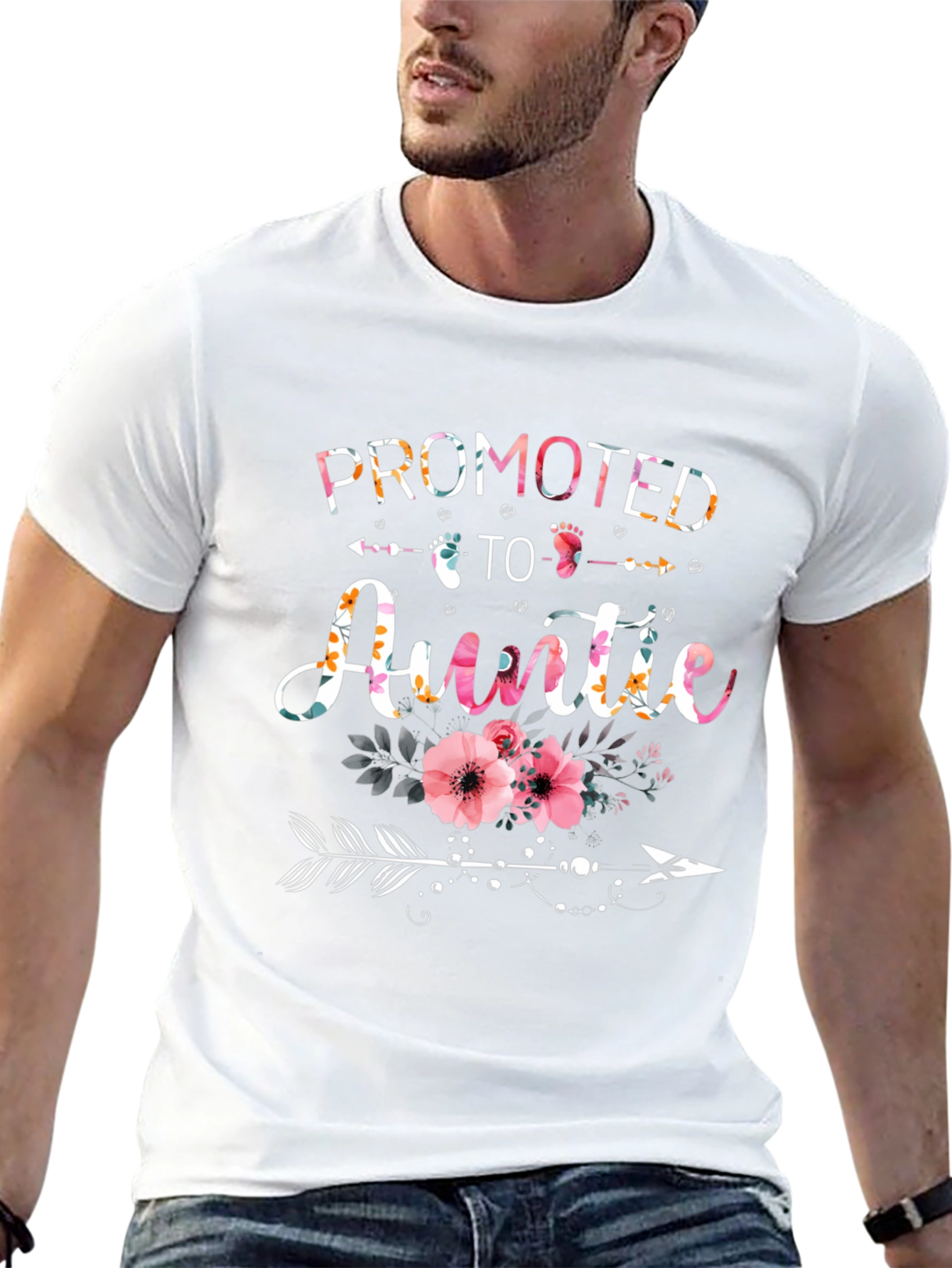 Promoted to Auntie Floral T-Shirt
