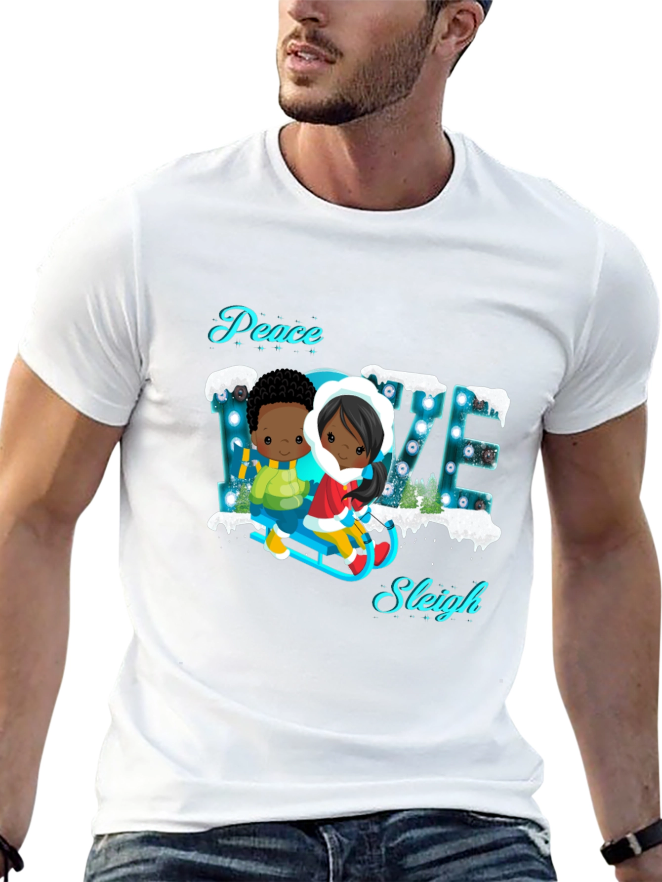 Peace Love Sleigh T-Shirt - Holiday Cheer