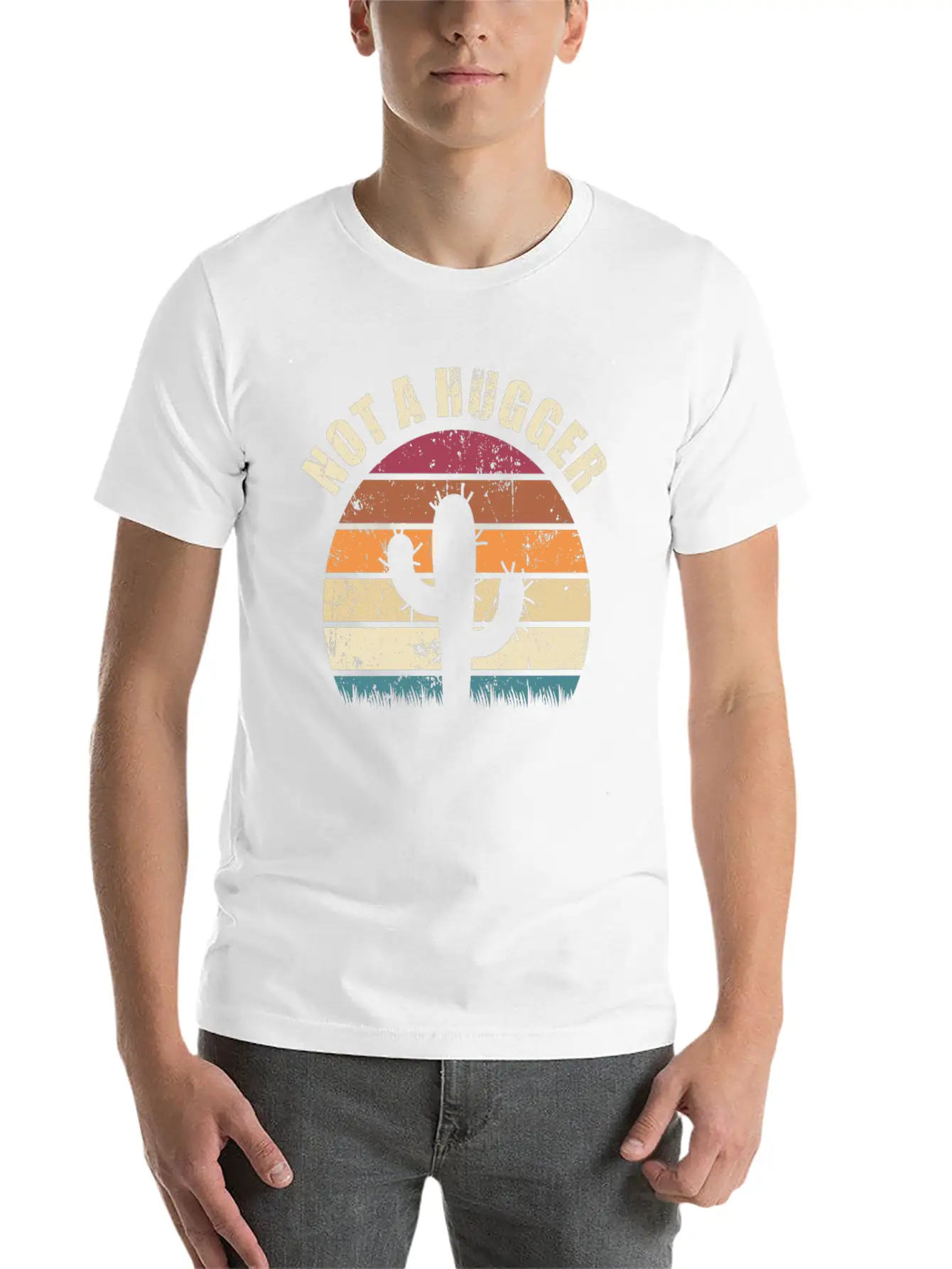Not A Hugger Cactus Sarcastic Memes Unisex Casual T-Shirt – Clean Design For Daily Comfort
