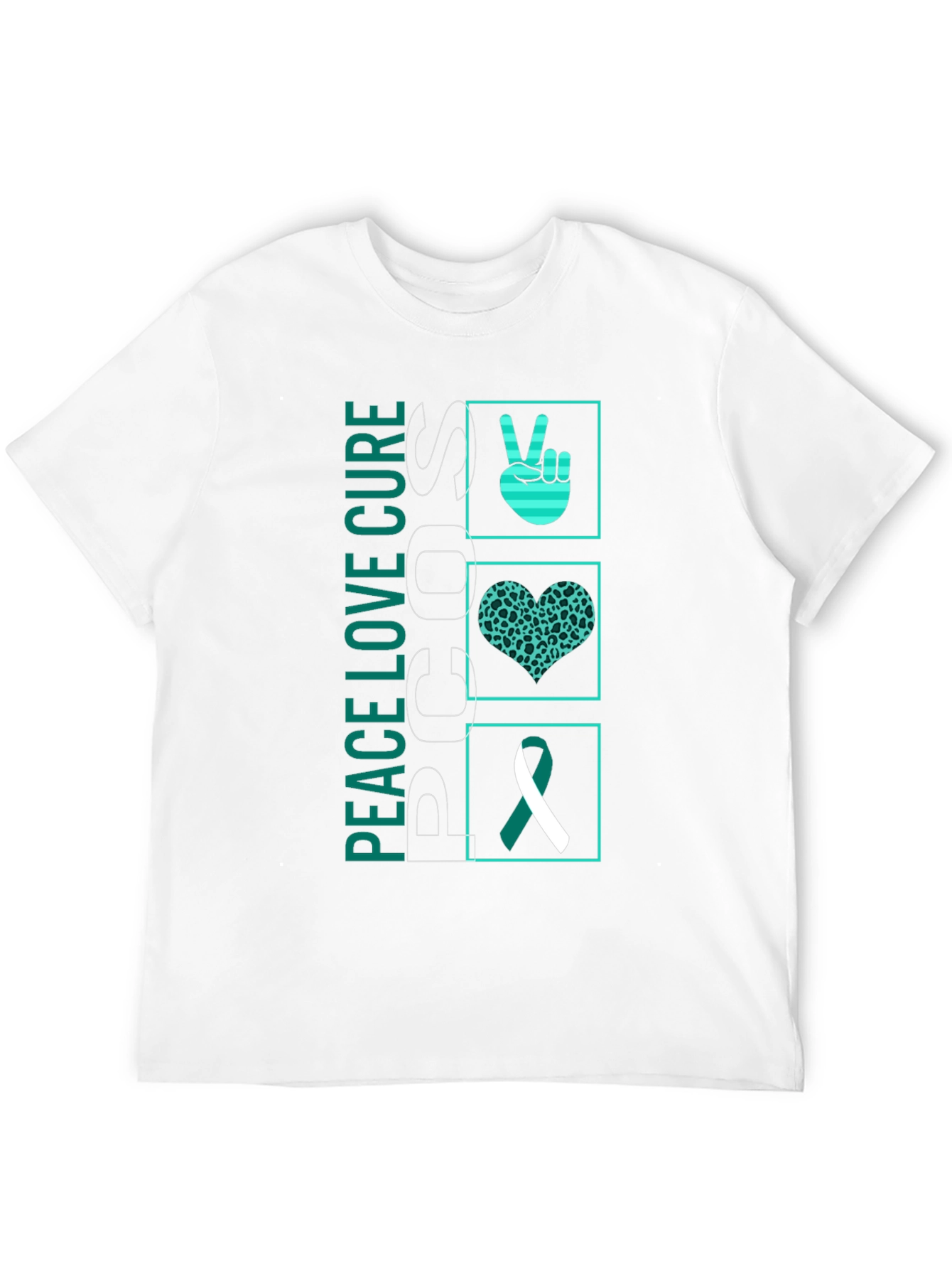 Peace Love Cure PCOS Awareness Graphic Tee