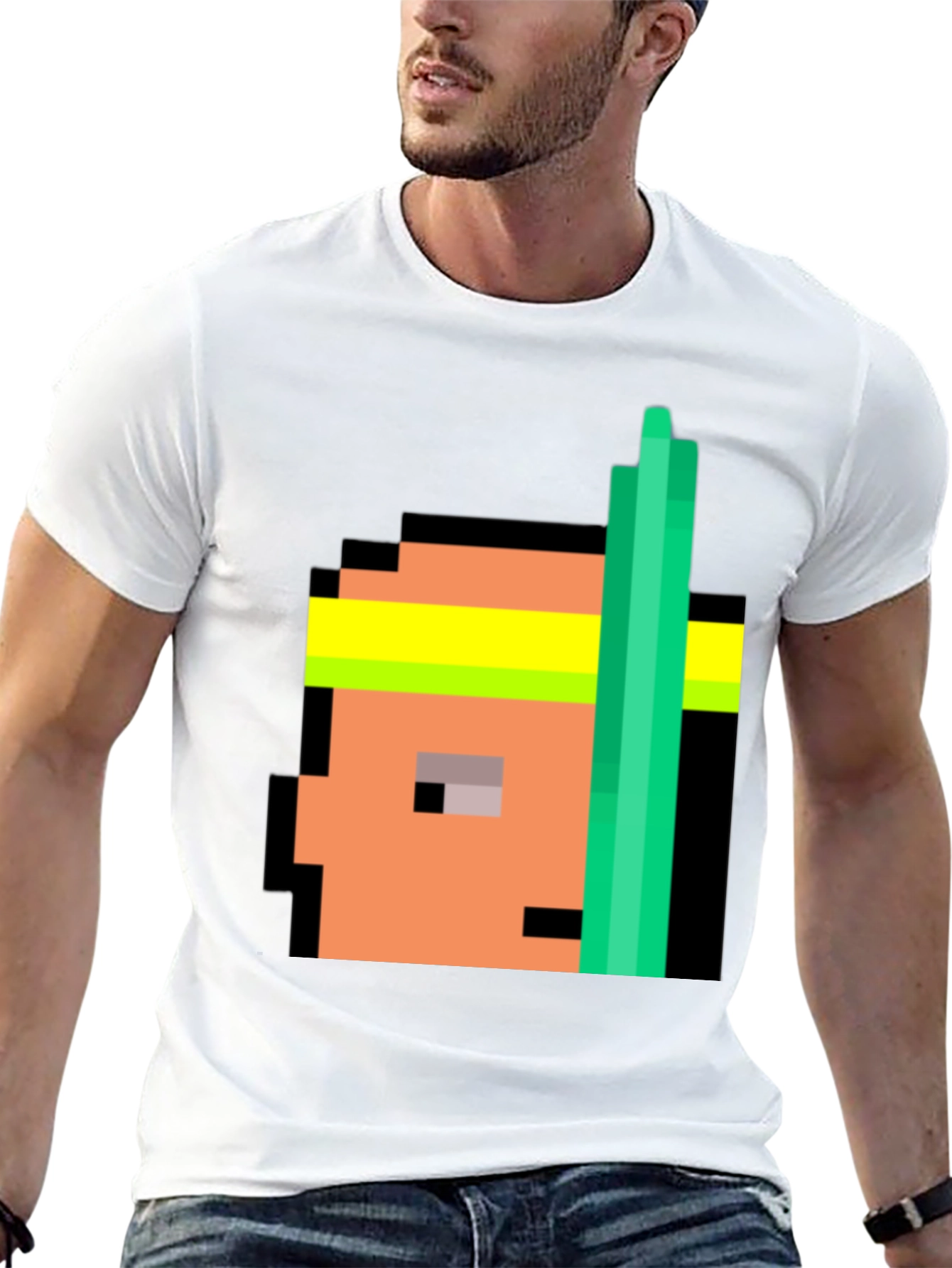 Retro Pixel Athlete Black T-Shirt