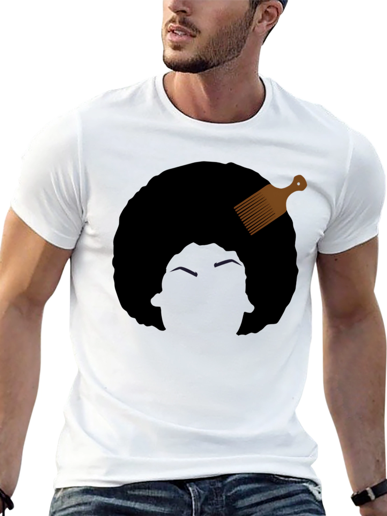 Afro Pick Graphic Tee - Black