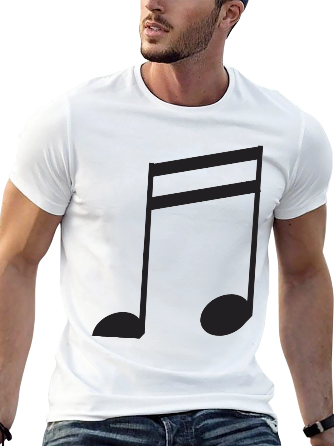 Double Eighth Note Black Tee