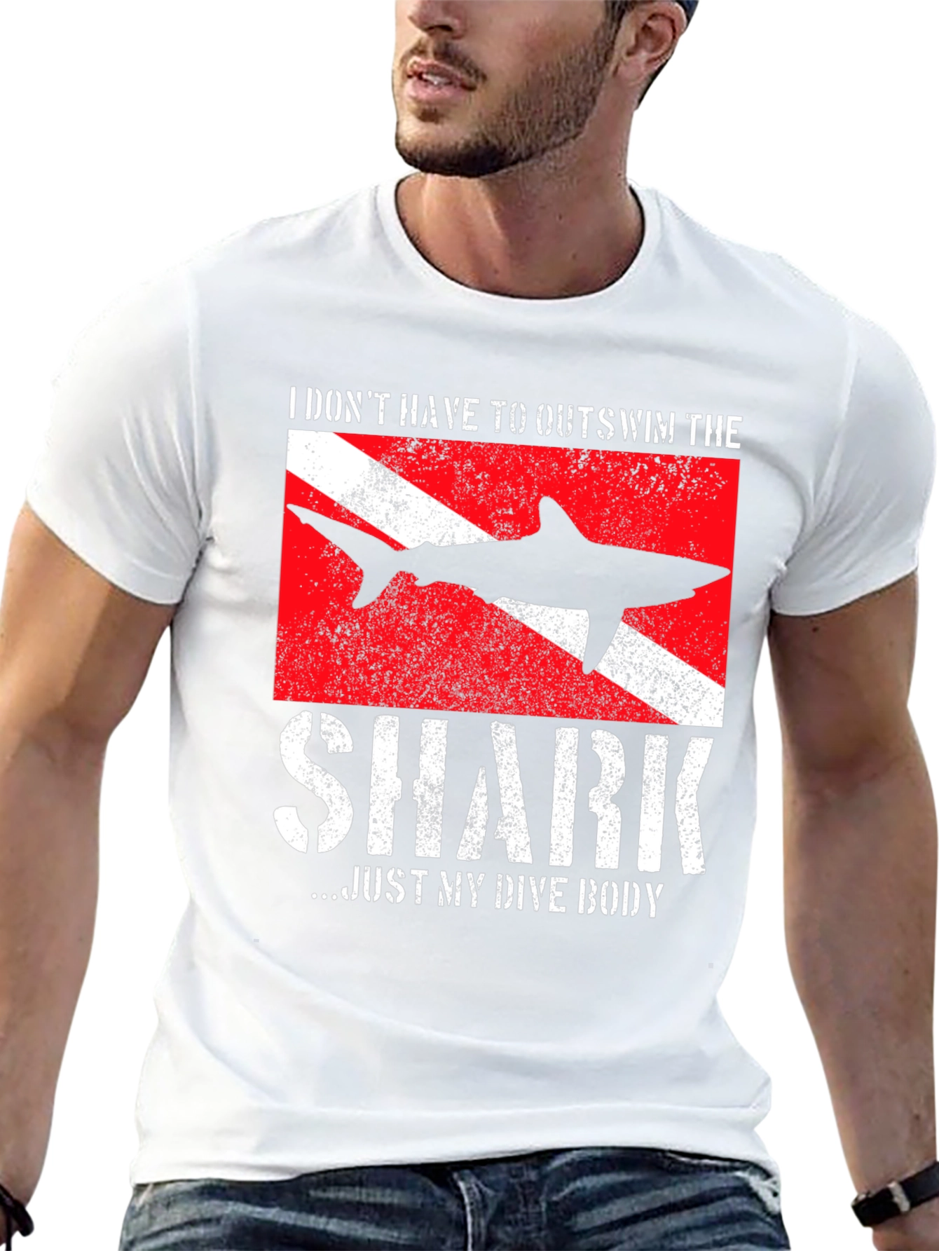 Diver Shark T-Shirt - Funny Dive Body Tee