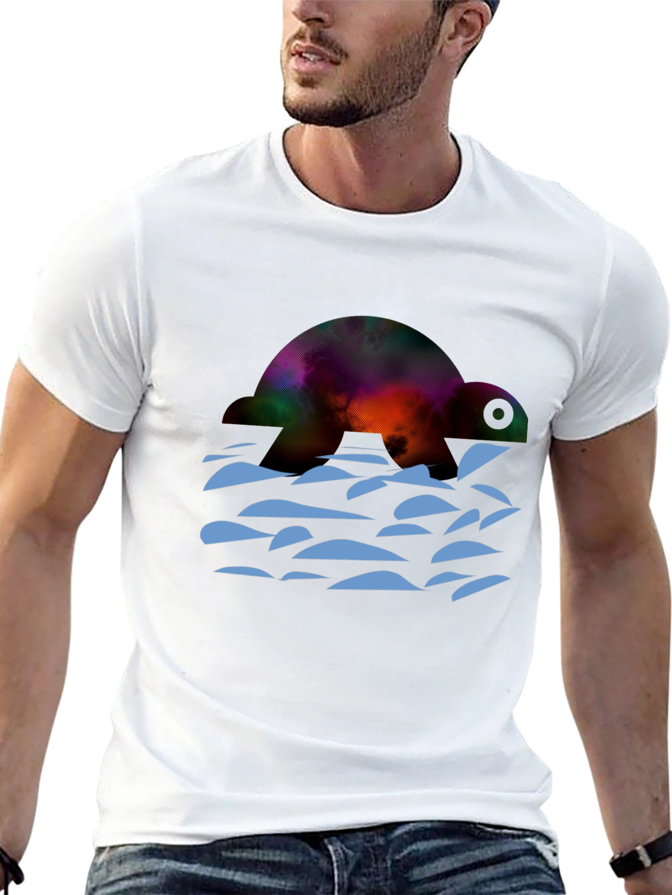 Turtle Galaxy Graphic Tee - Black Cotton Comfort