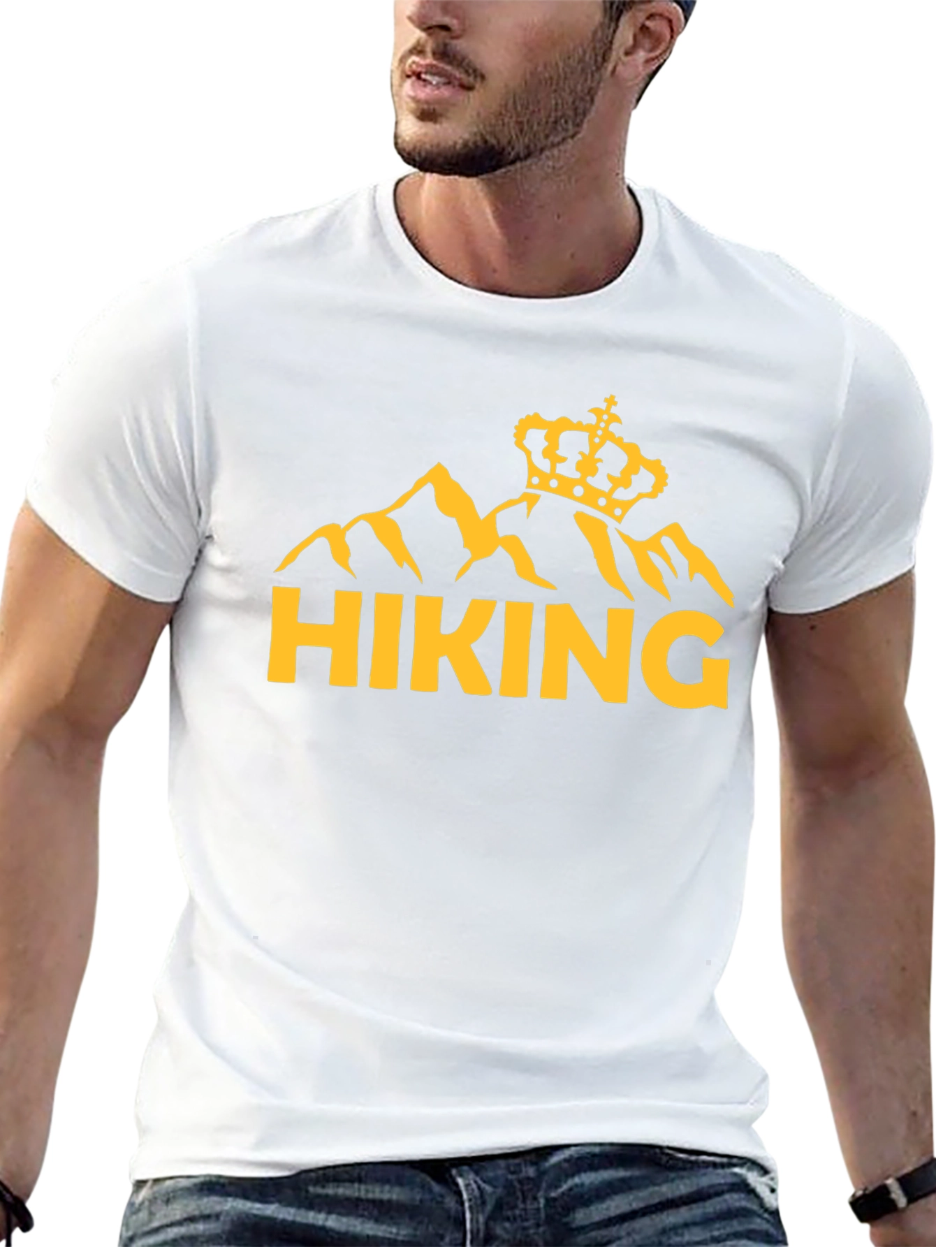 Hiking King T-Shirt - Mountain Crown Graphic Tee