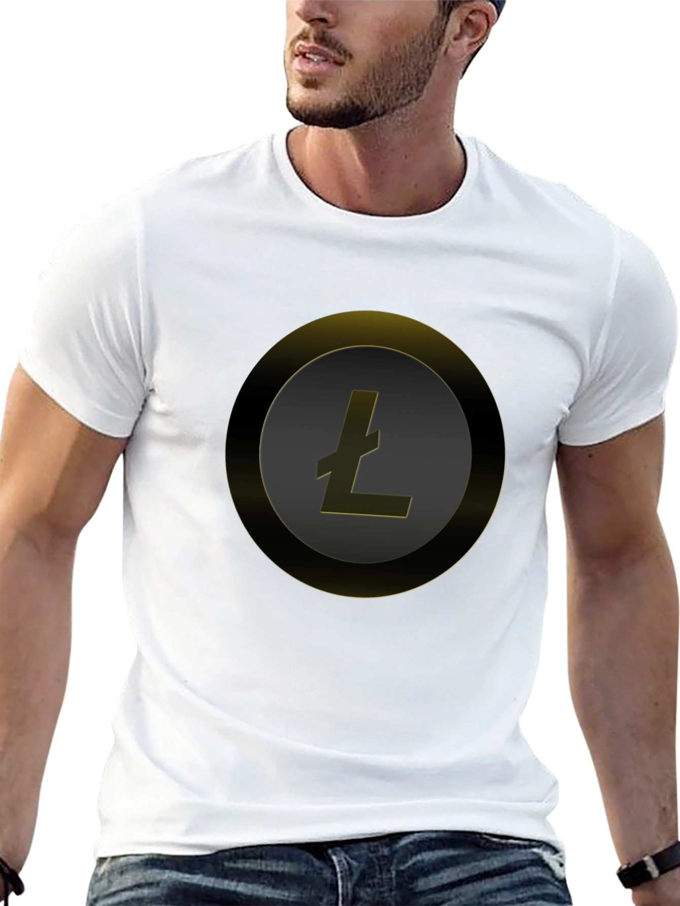 Litecoin Crypto Tee - Sleek Black Circle Design