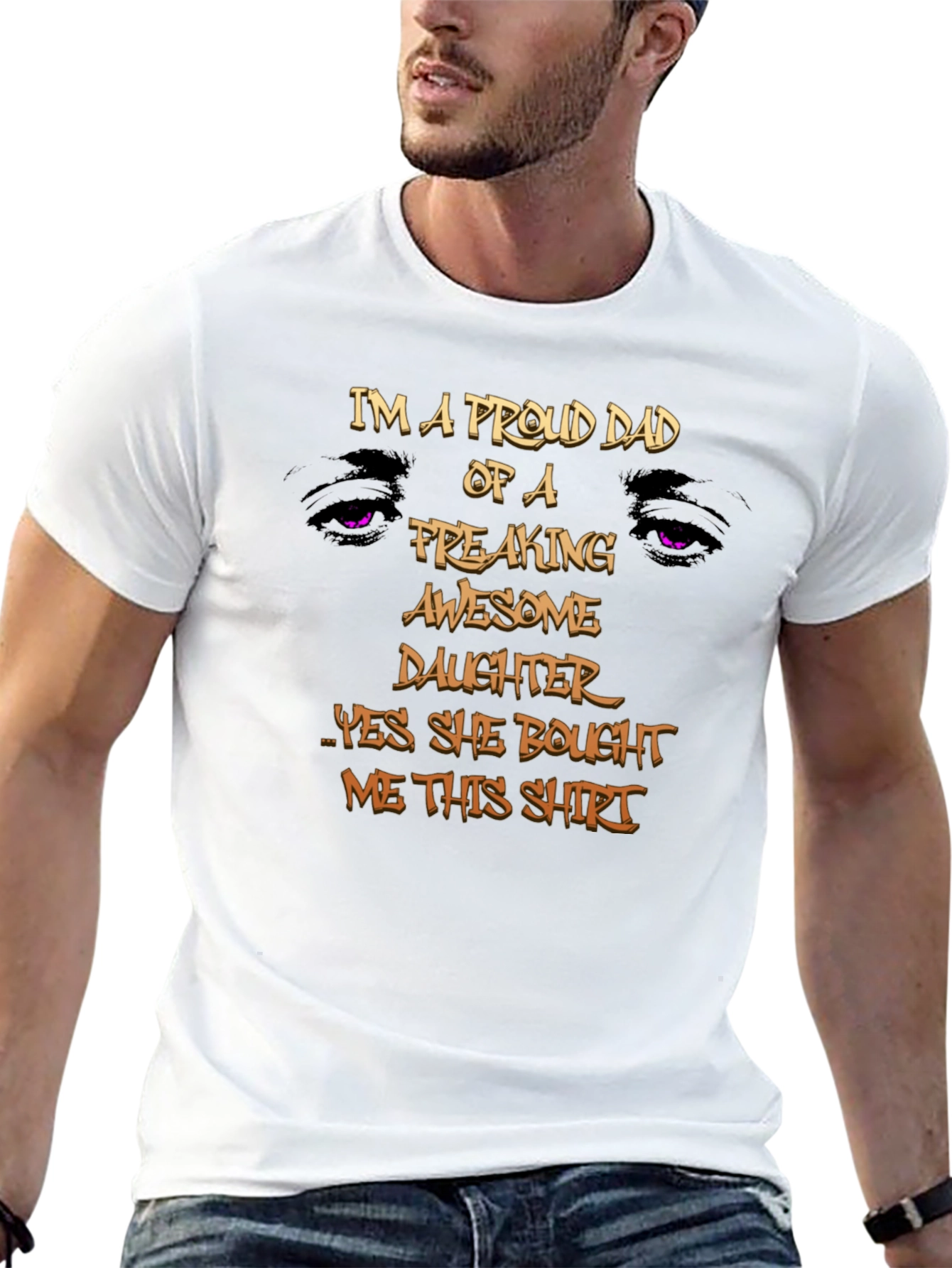 Proud Dad Freaking Awesome Daughter Graphic Tee