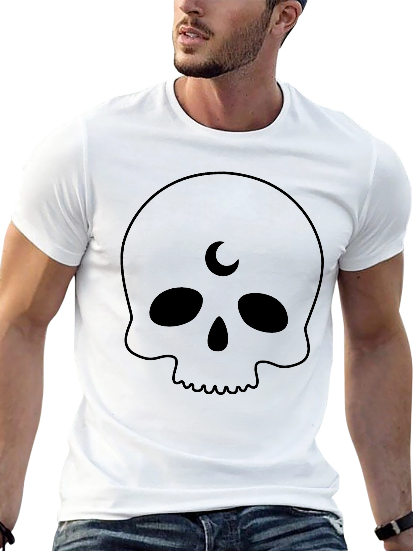 Skull Moon T-Shirt - Gothic Style