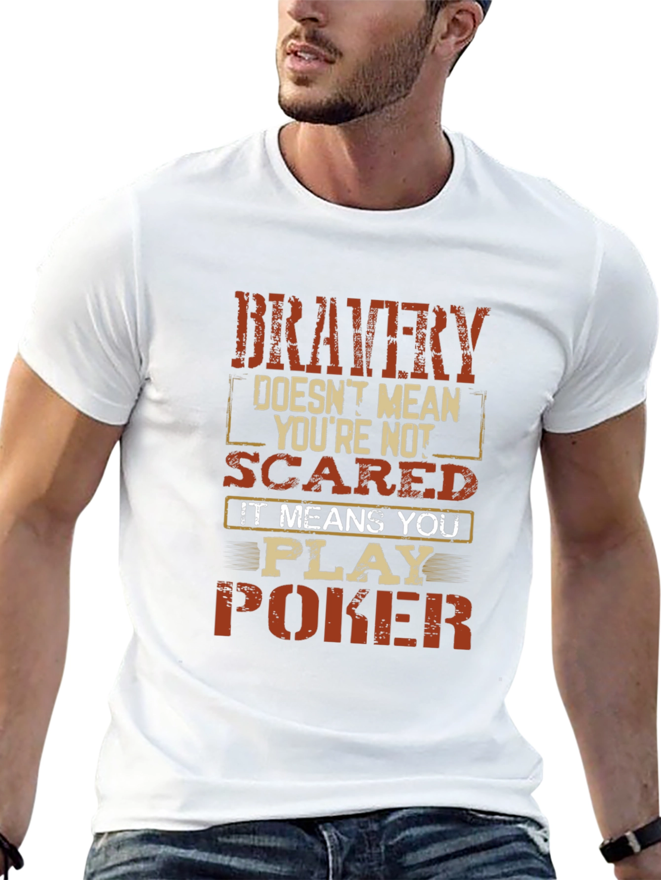 Bravery Poker T-Shirt - Bold Graphic Tee