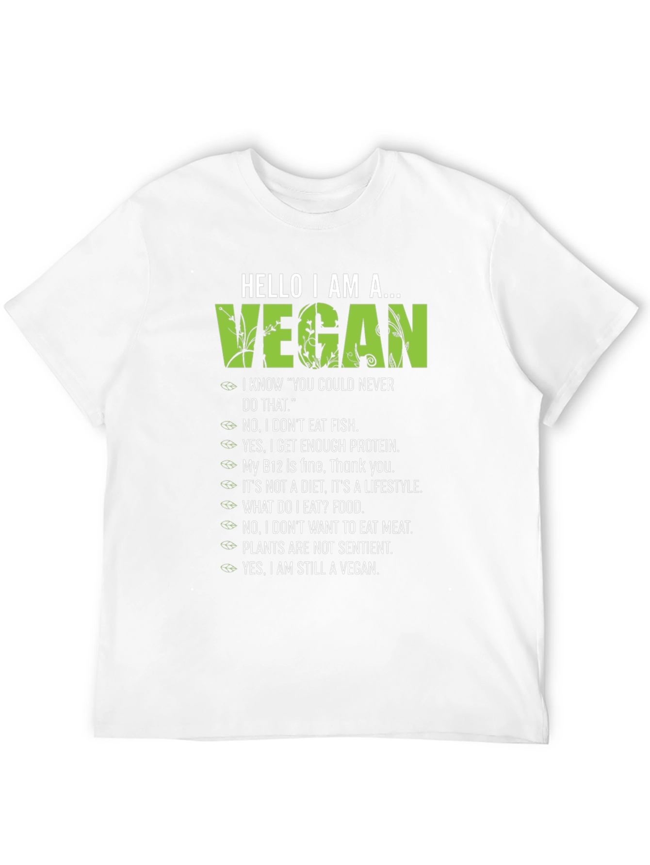 Hello I am a Vegan T-Shirt - Plant-Based Lifestyle