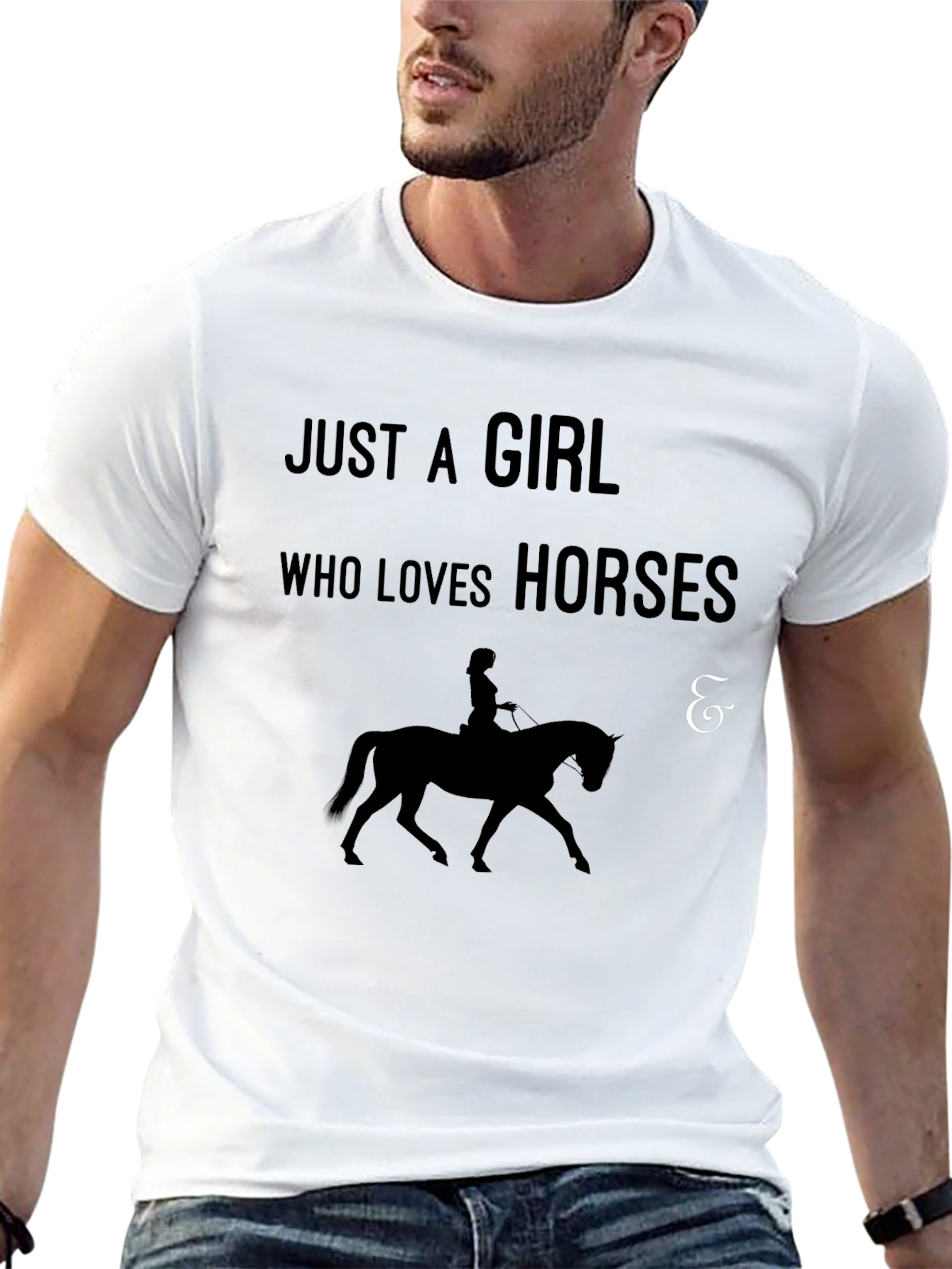 Just A Girl Who Loves Horses Black T-Shirt