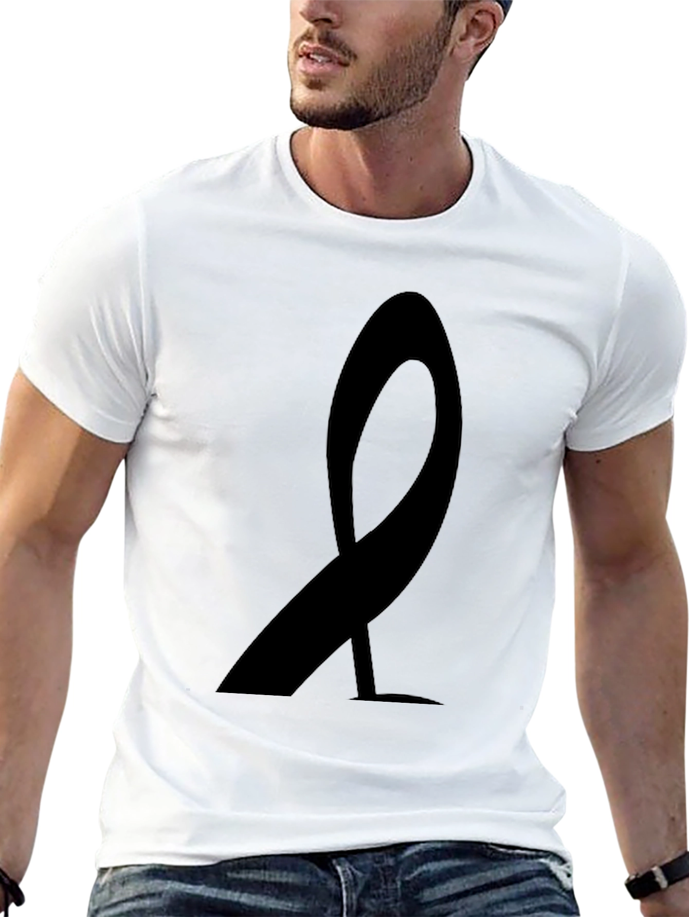 Black Ribbon Graphic T-Shirt - Awareness & Support