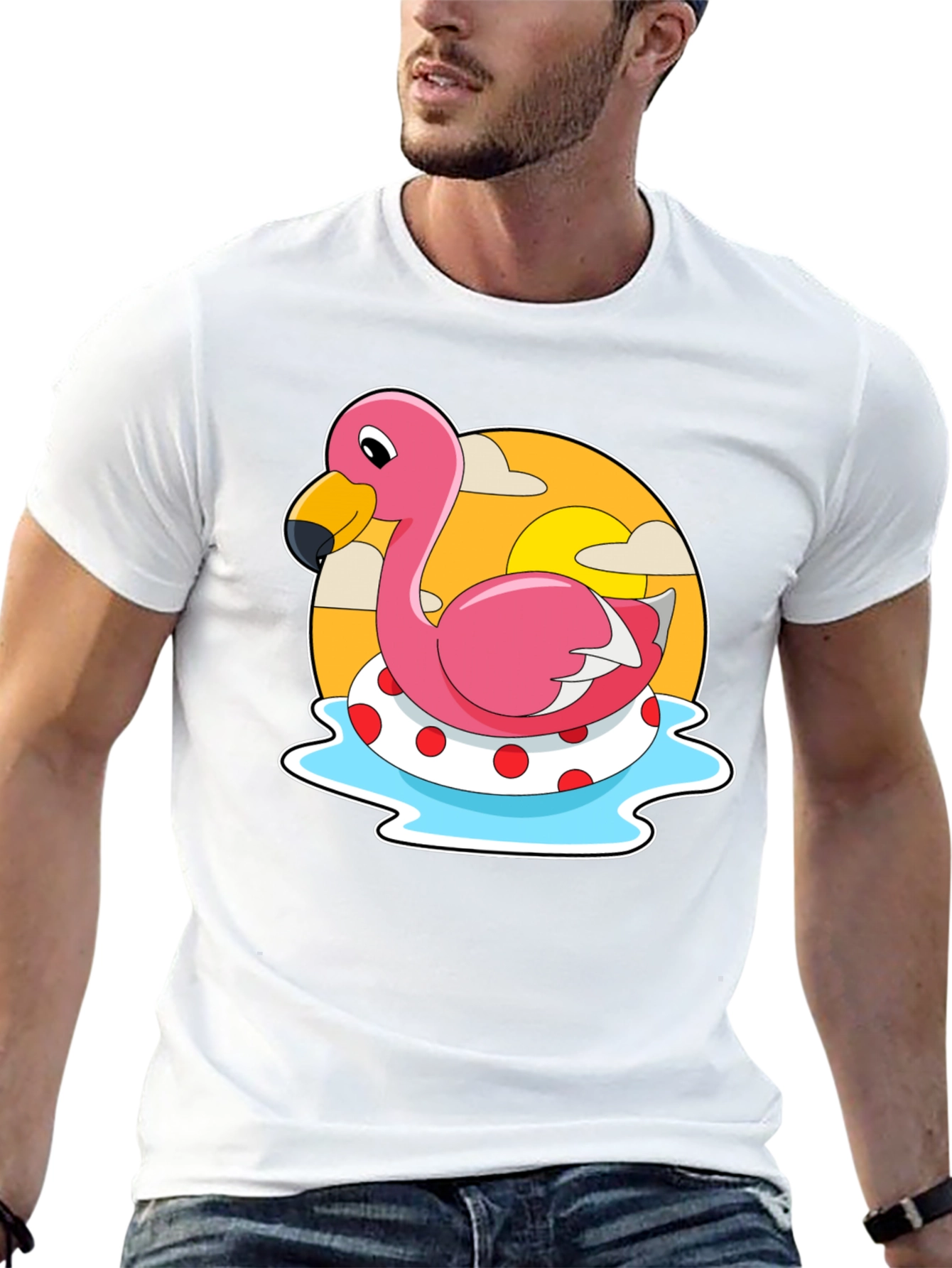 Flamingo Pool Float Graphic Tee