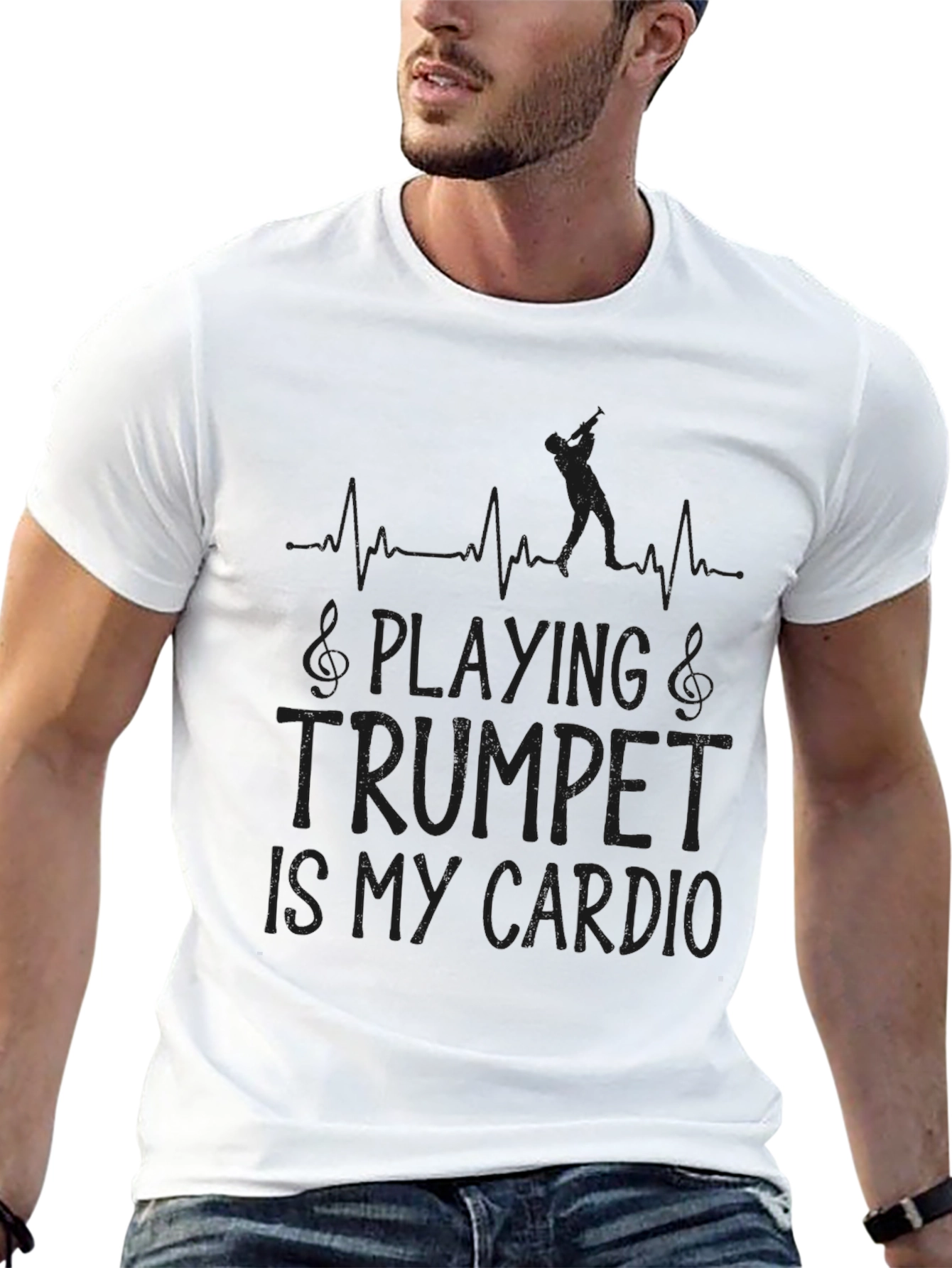 Playing Trumpet is My Cardio Black T-Shirt