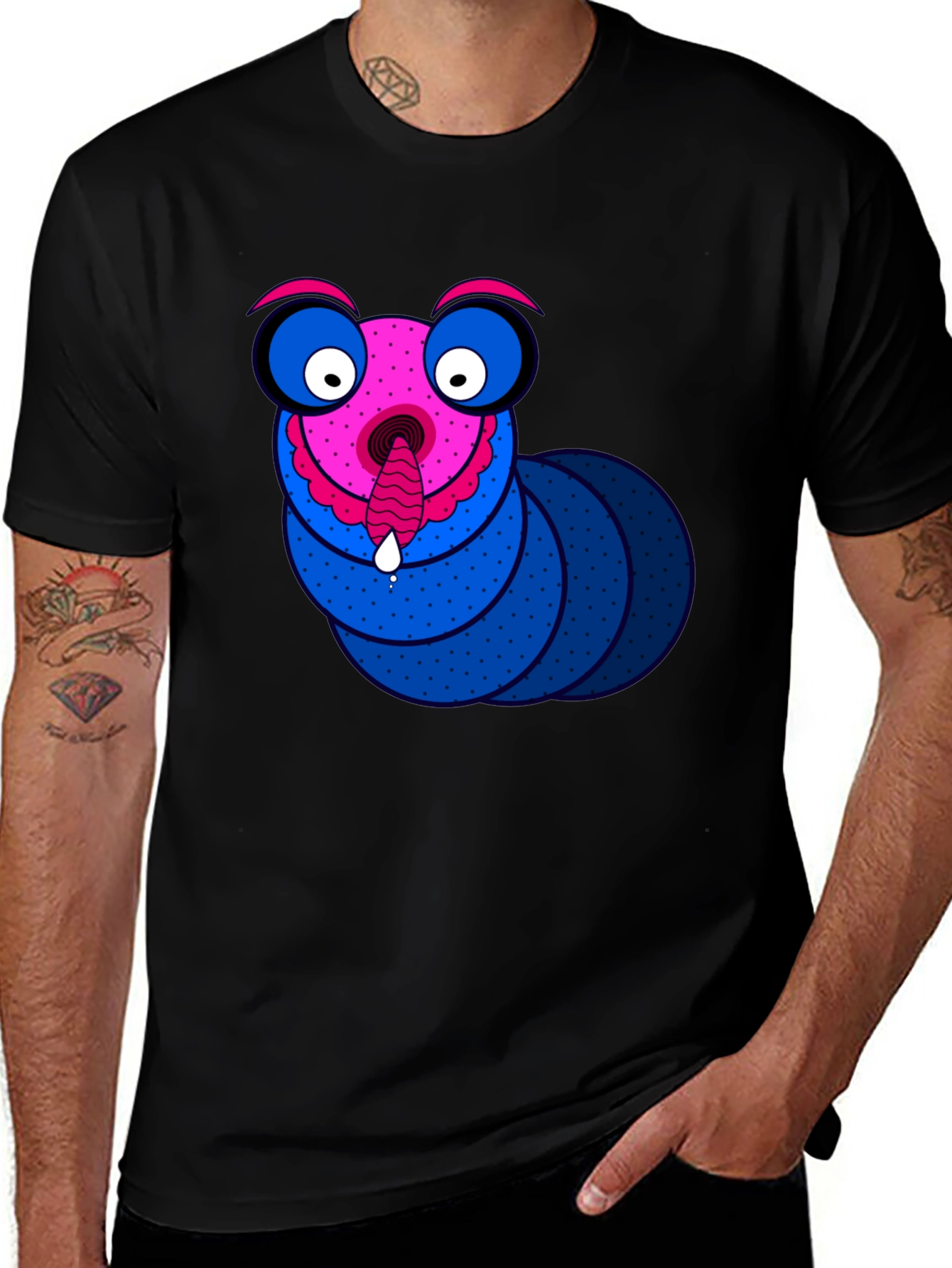 Funky Worm Graphic Tee - Unique Novelty T-Shirt