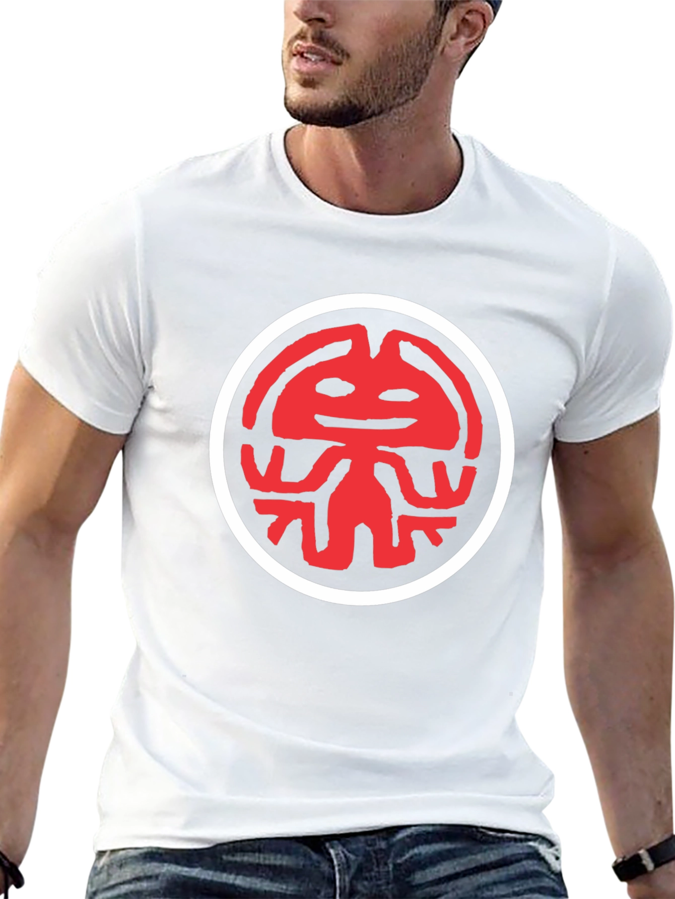 Red Kokopelli Graphic Black T-Shirt