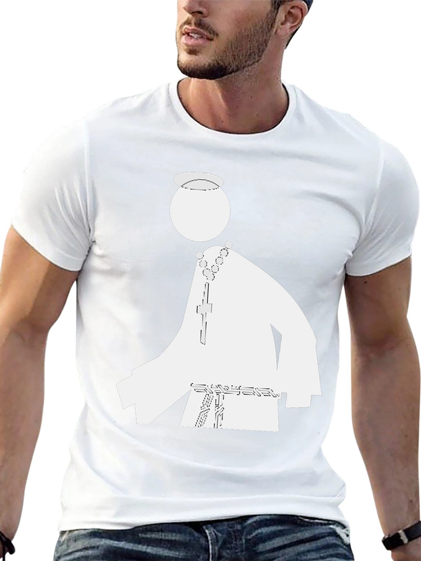 Priest Graphic Tee - Black Cotton Blend