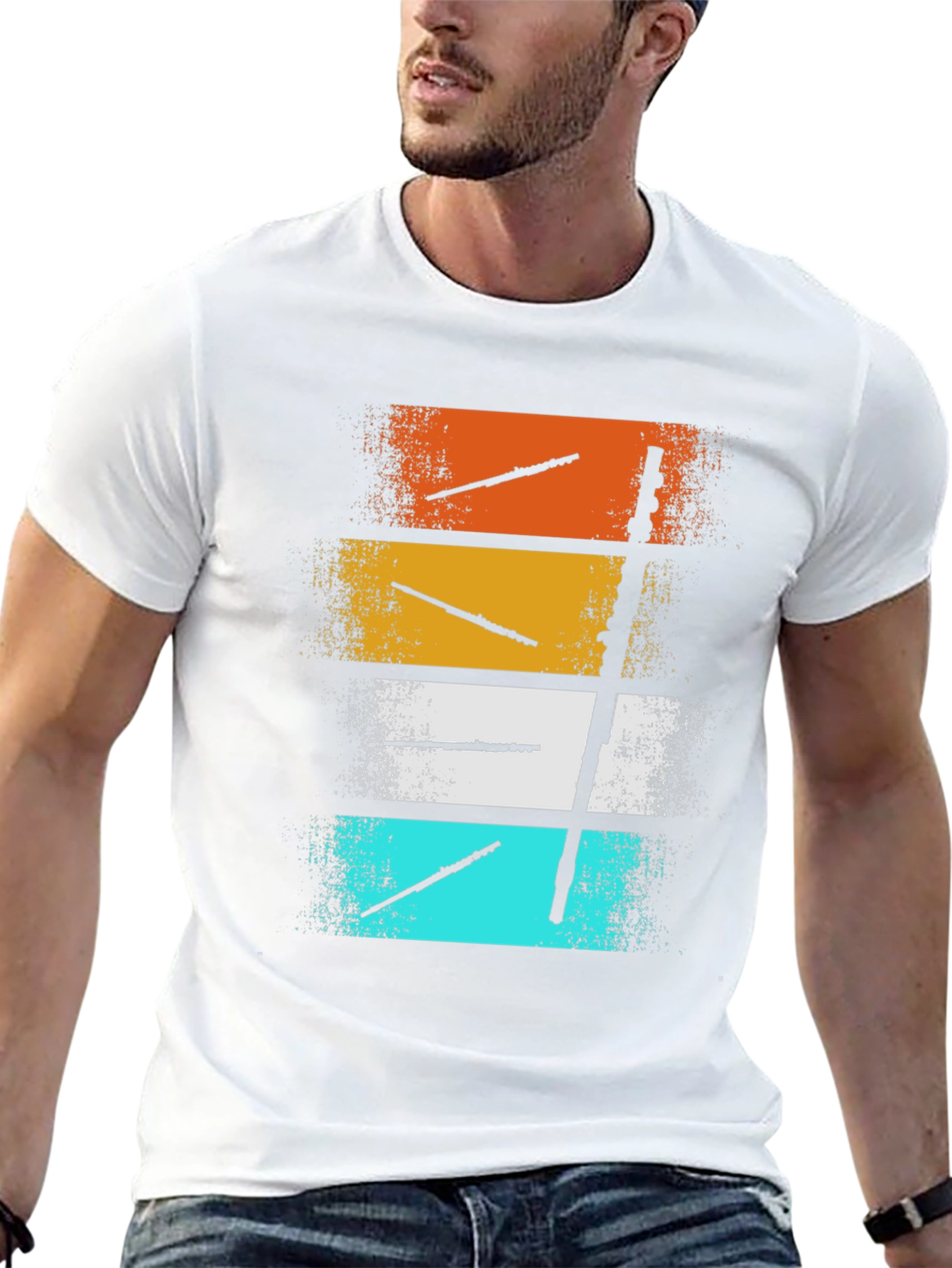 Retro Flute Graphic Tee - Music Lover Shirt
