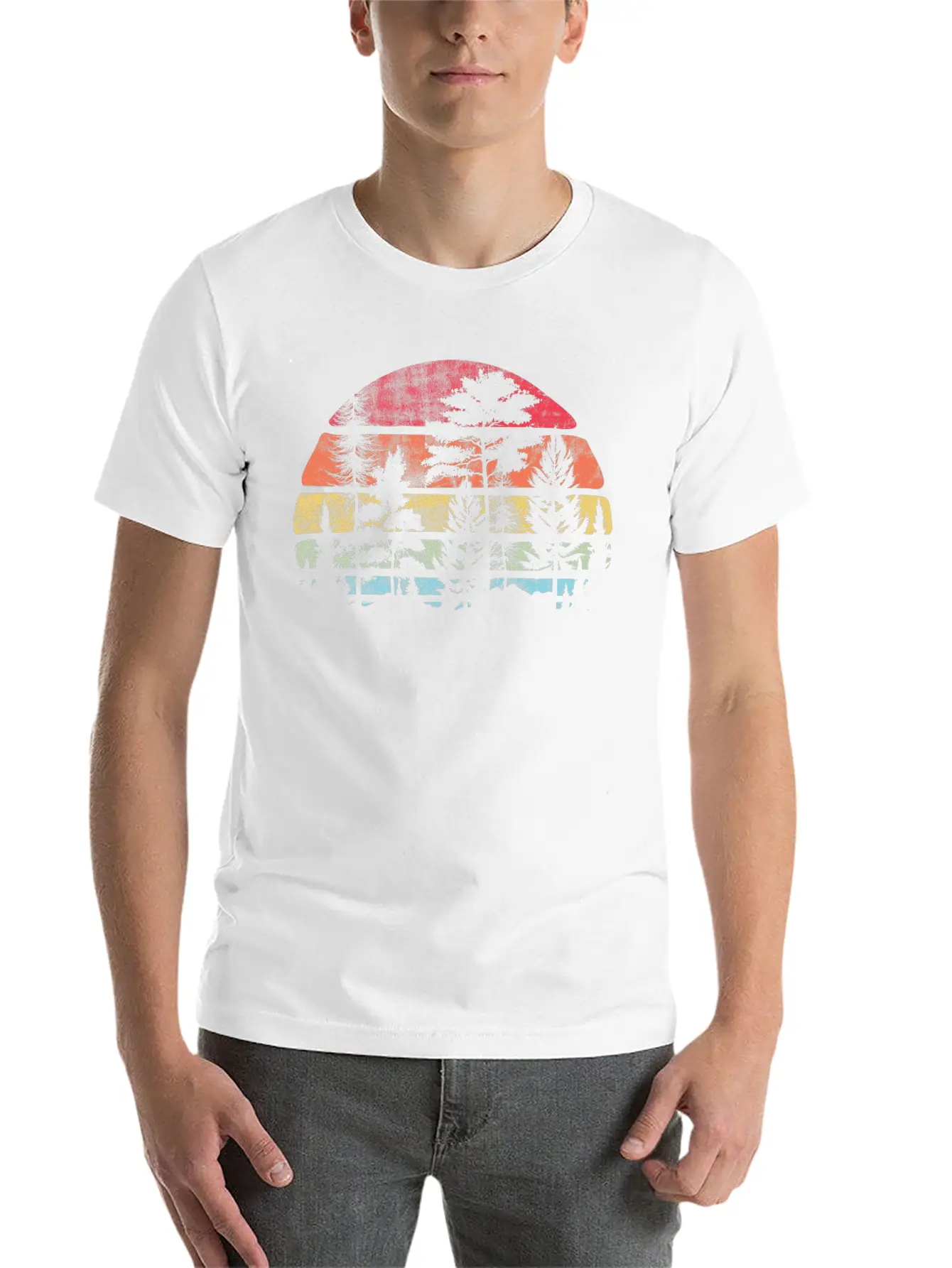 Retro Style Wildlife Trees Outdoors Nature Forest Unisex Casual T-Shirt – Clean Design For Daily Comfort