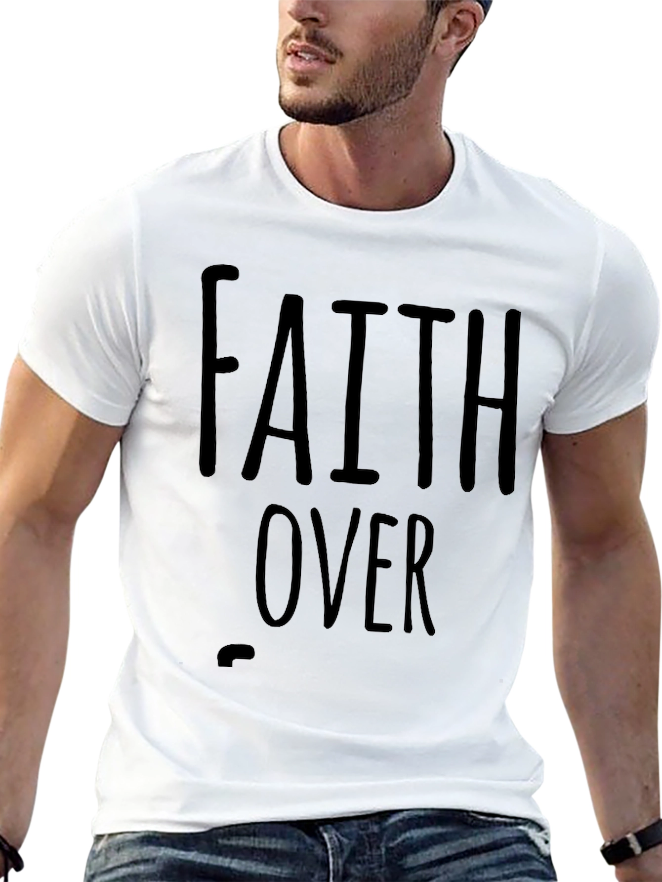 Faith Over Fear Graphic Tee - Black Cotton T-Shirt