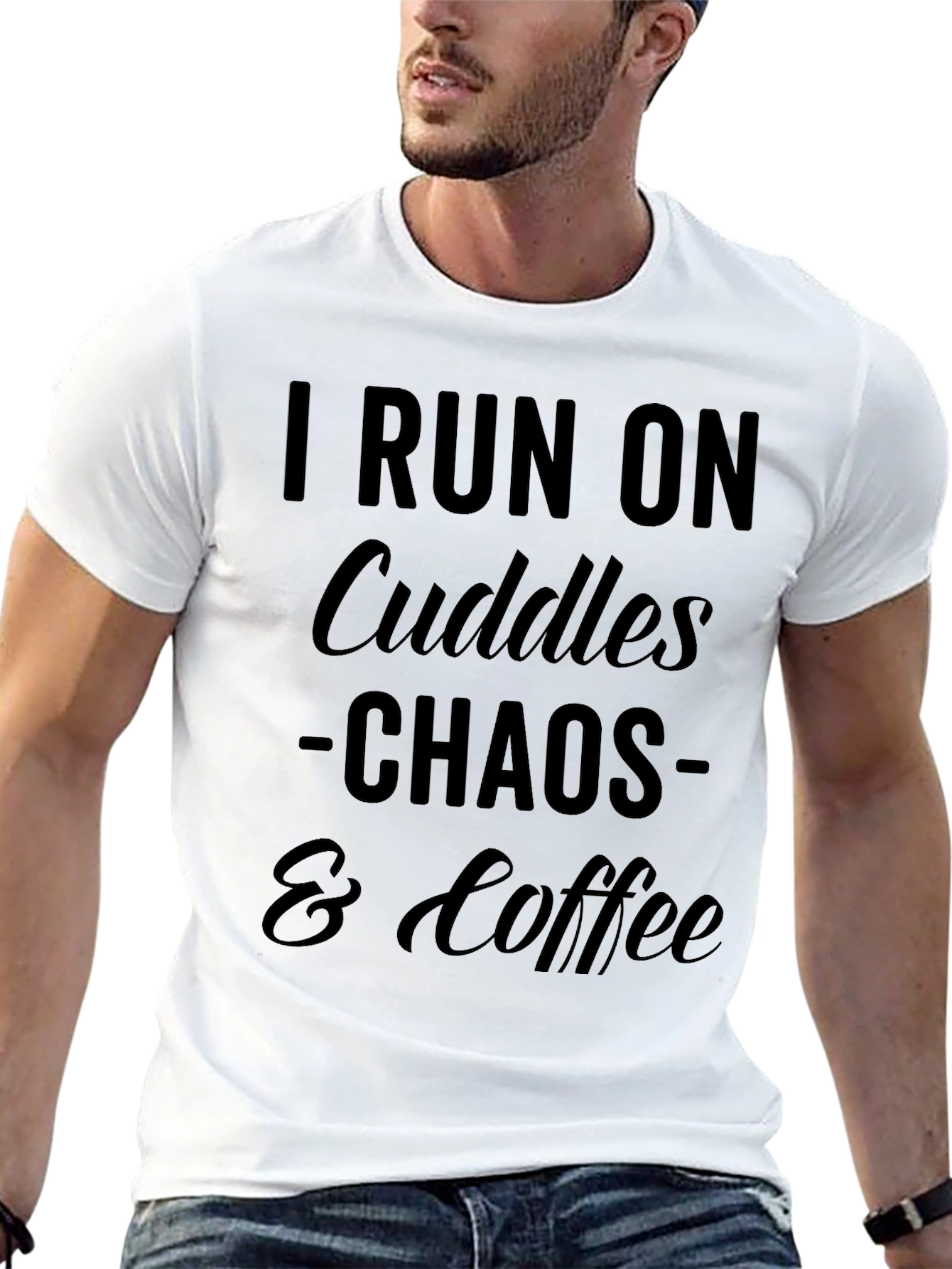 I Run On Cuddles Chaos & Coffee Graphic T-Shirt