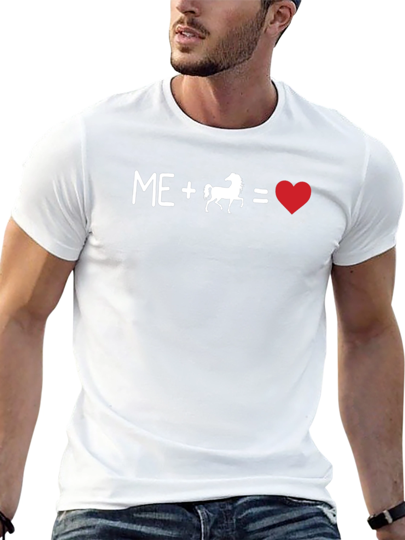 Me Plus Horse Equals Love T-Shirt - Black
