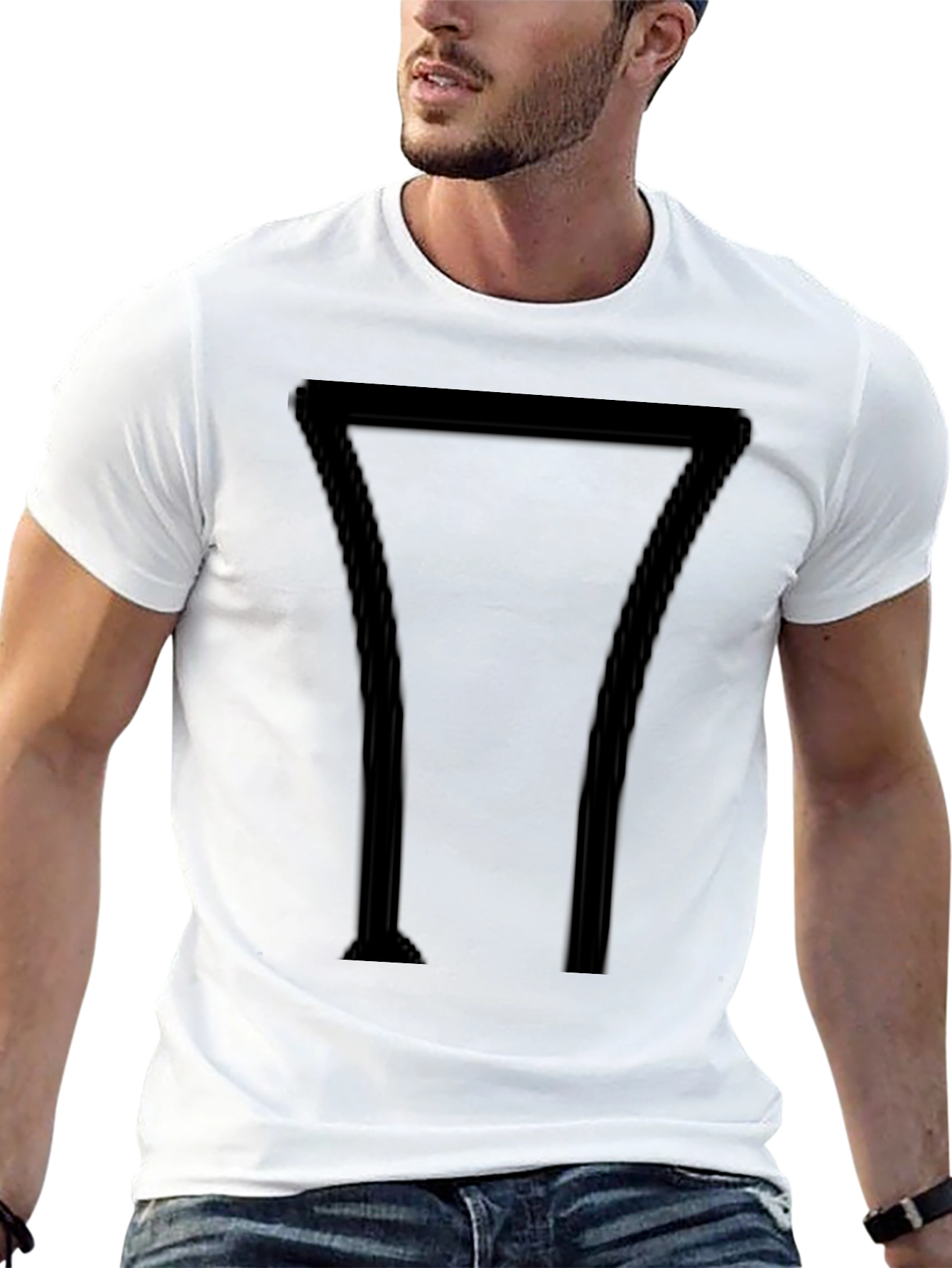 Minimalist Geometric Black Graphic Tee