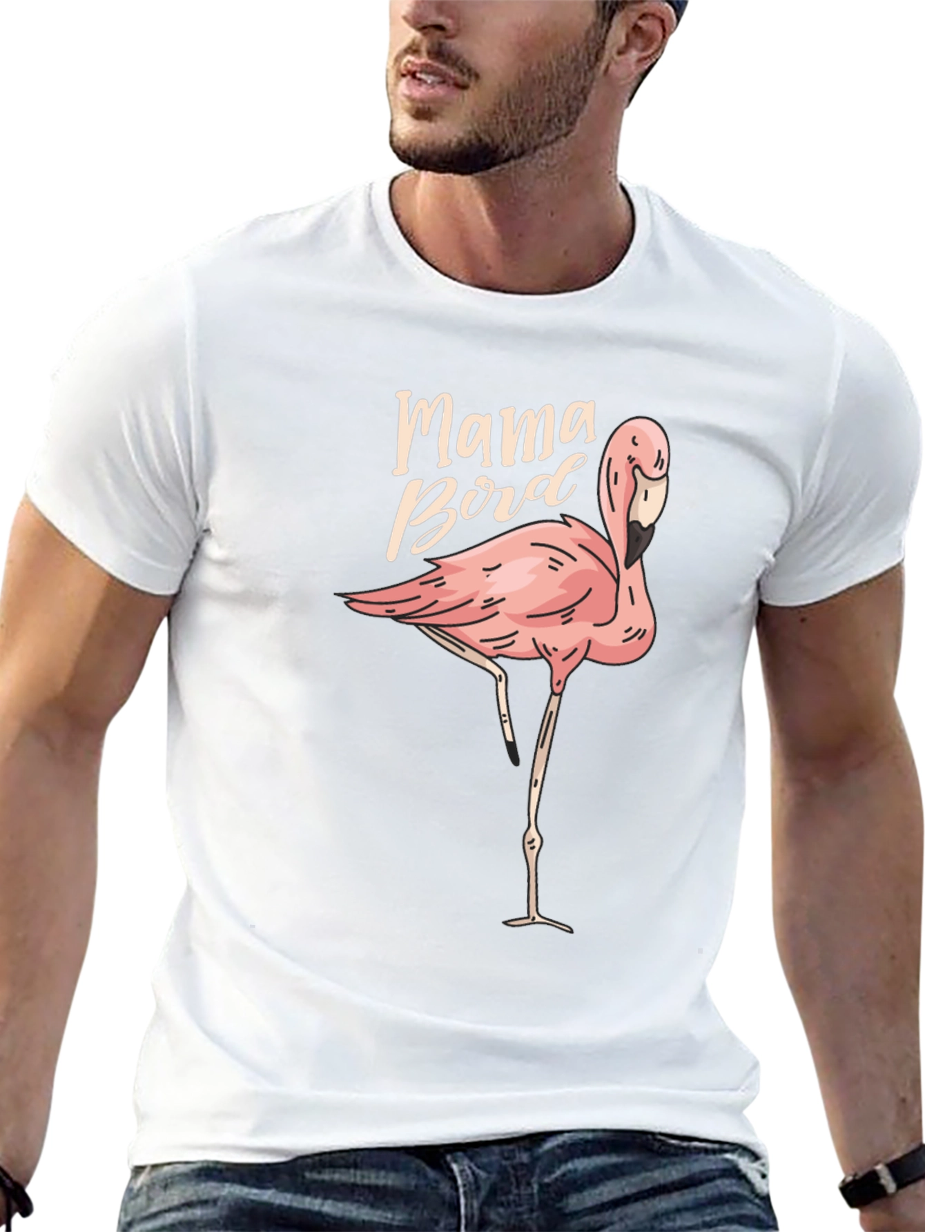 Mama Bird Flamingo Graphic Tee