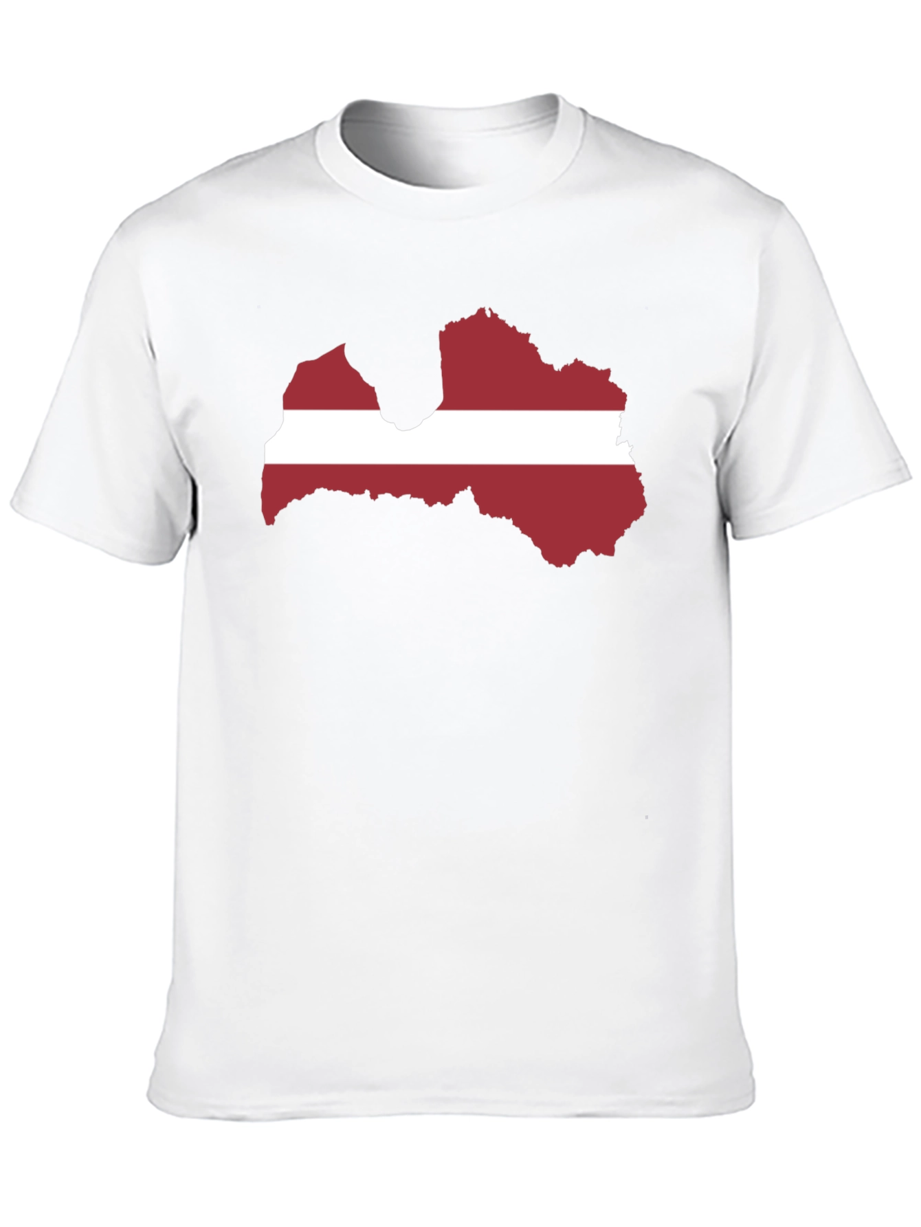Latvia Flag Map Graphic Tee - Black