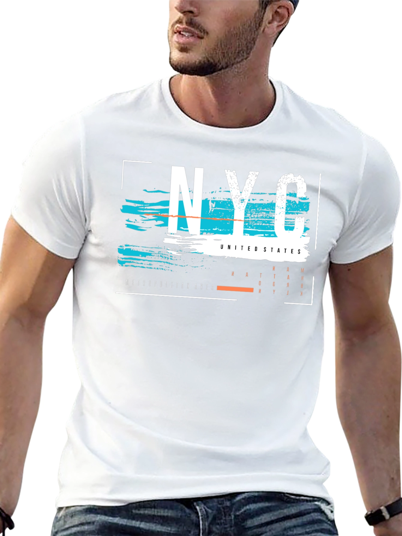 NYC Graphic Print Mens Black T-Shirt
