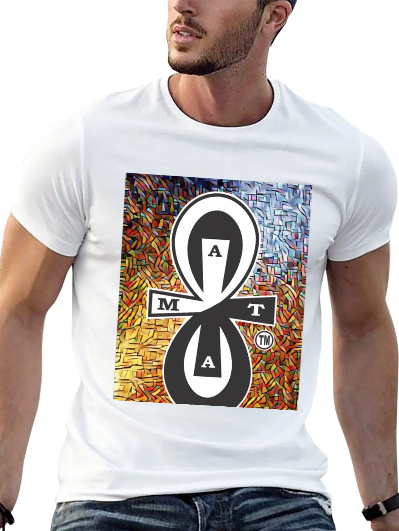 MAT Tee Black Cotton Blend Graphic Design