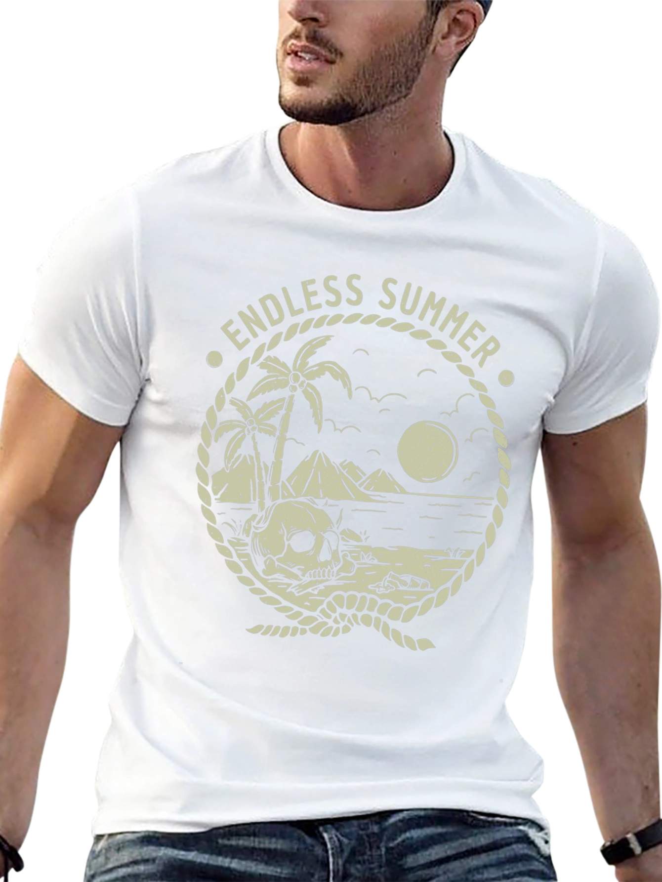 Endless Summer Skull Beach Graphic T-Shirt