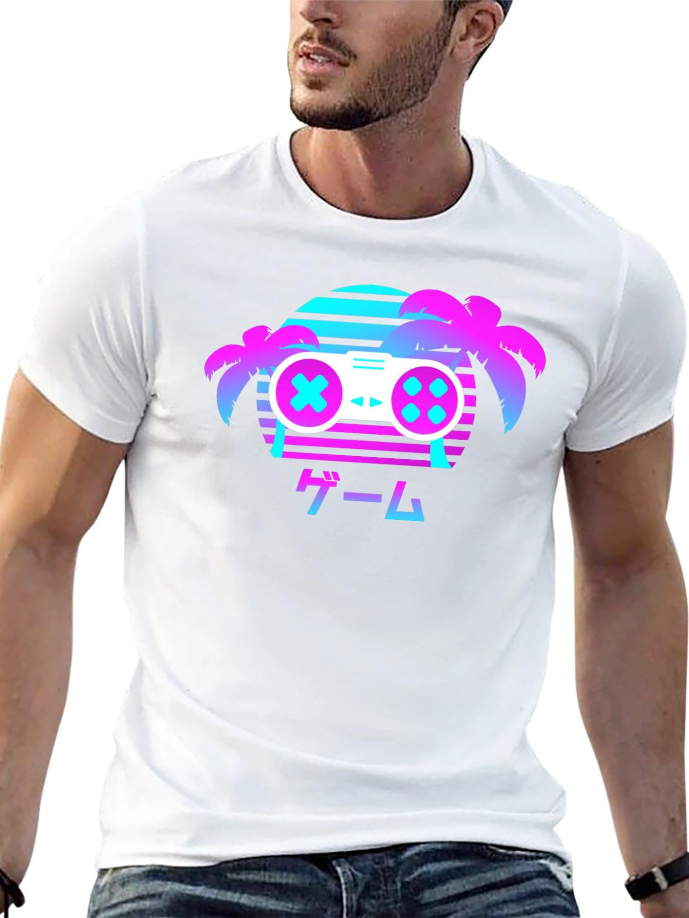 Retro Gaming T-Shirt - Vaporwave Controller Design