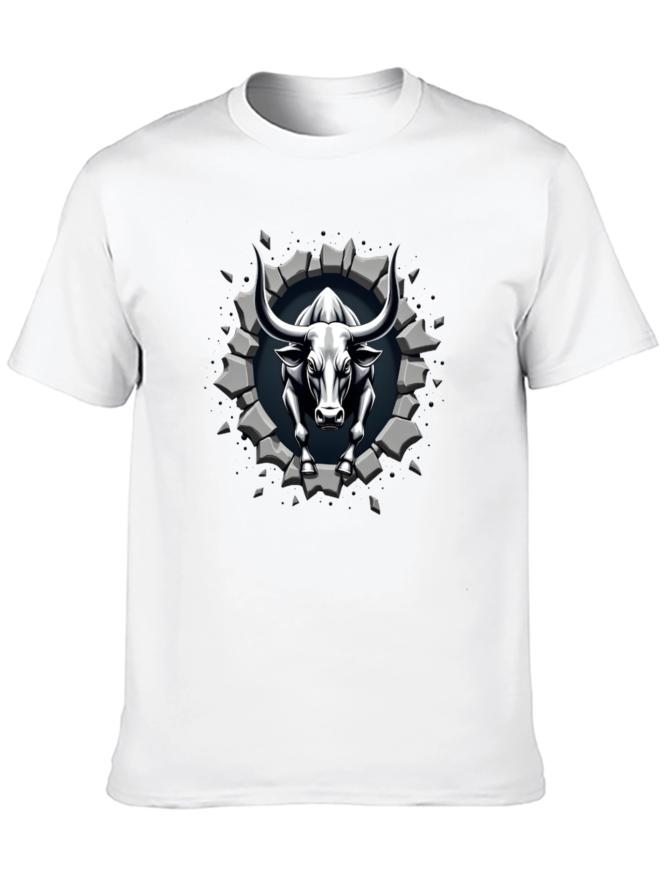 Bull Graphic Print Black T-Shirt