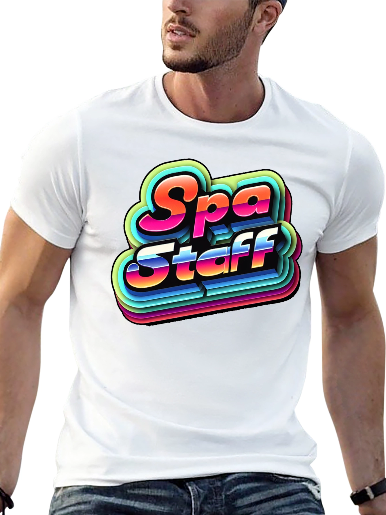 Retro Spa Staff T-Shirt - Black