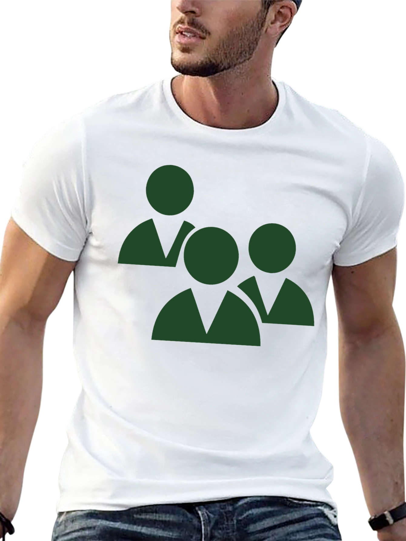 Green Teamwork Graphic Black T-Shirt