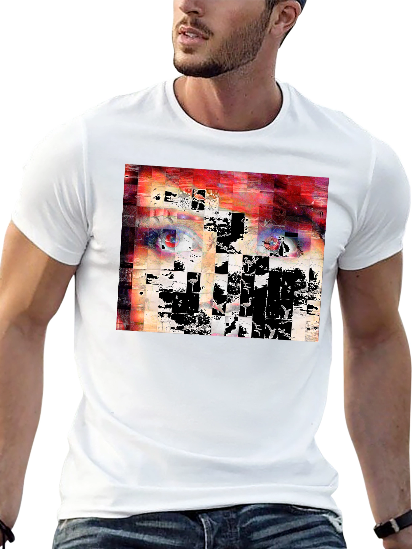 Abstract Mosaic Graphic T-Shirt - Modern Art Tee