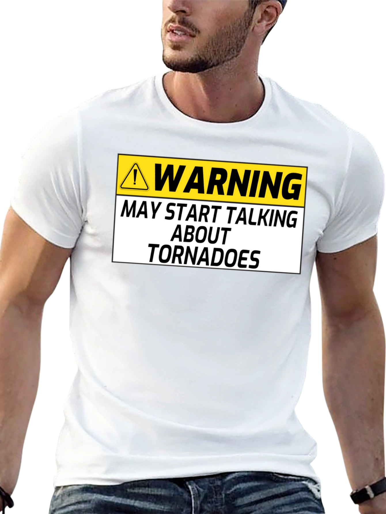 Warning May Start Talking About Tornadoes Black T-Shirt
