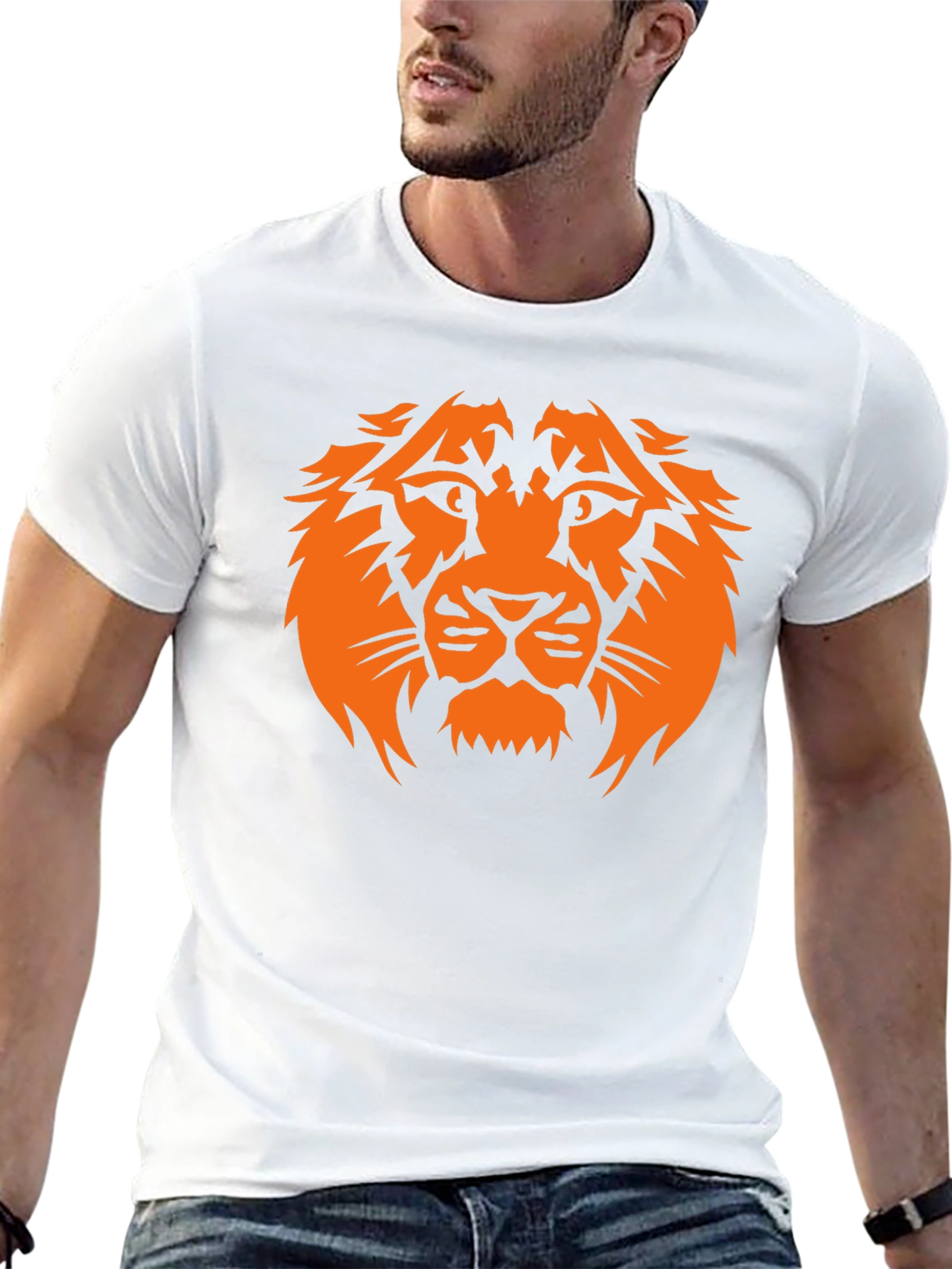 Lion Head Graphic Black T-Shirt