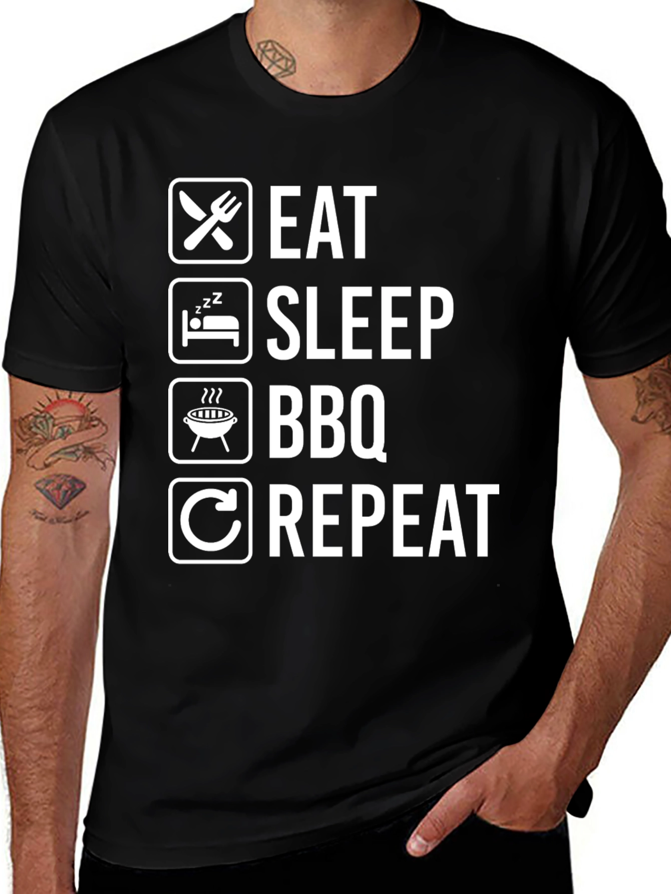 Eat Sleep BBQ Repeat Graphic Tee