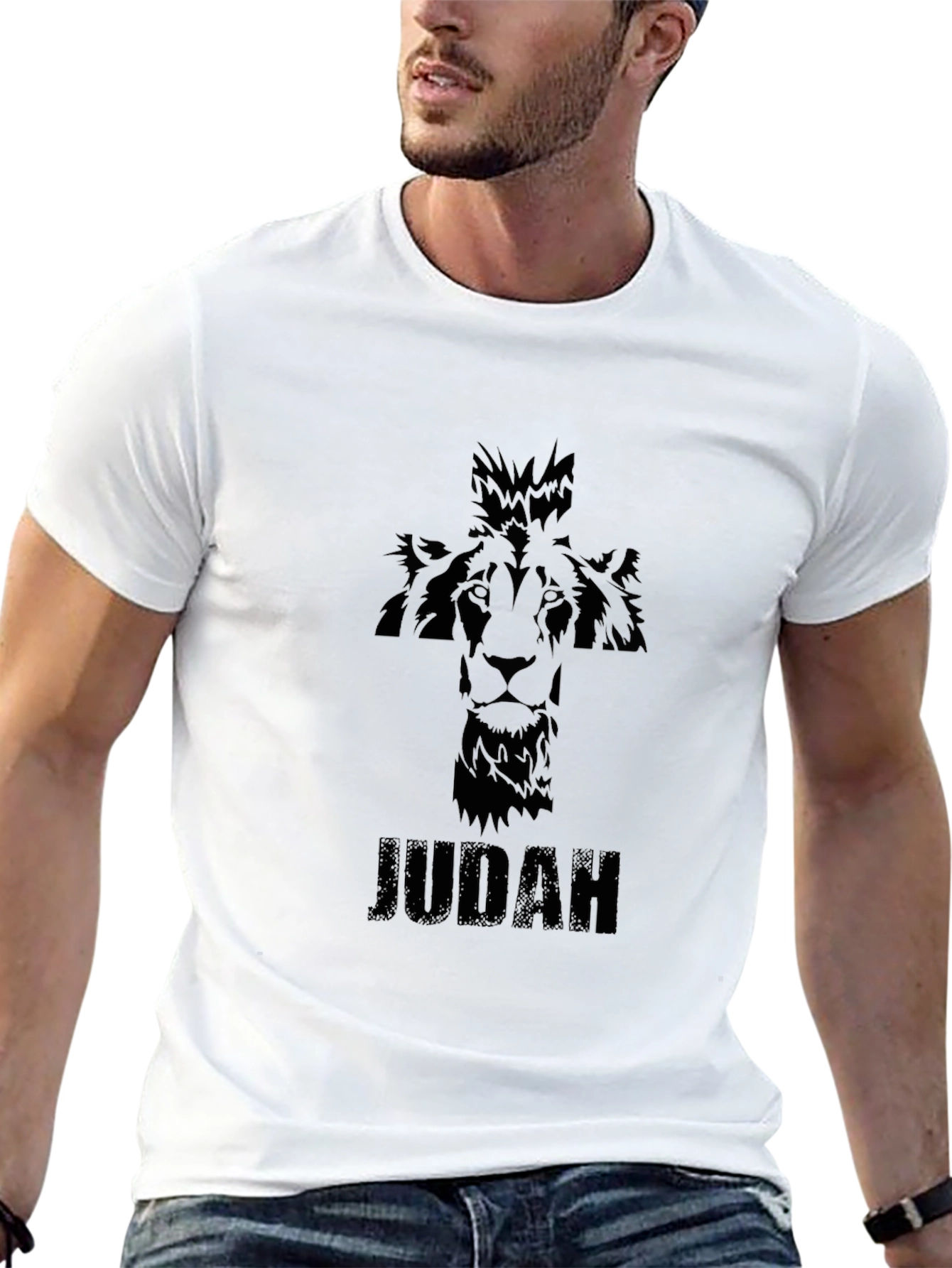 Judah Lion Cross Graphic T-Shirt - Christian Apparel