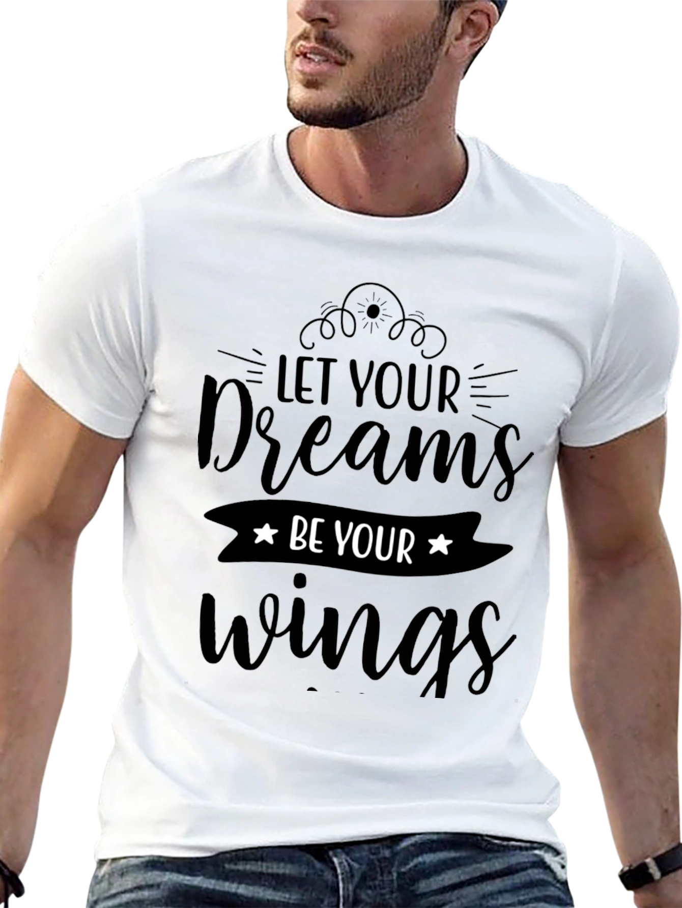 Dream Wings Graphic Tee - Inspiring Black T-Shirt