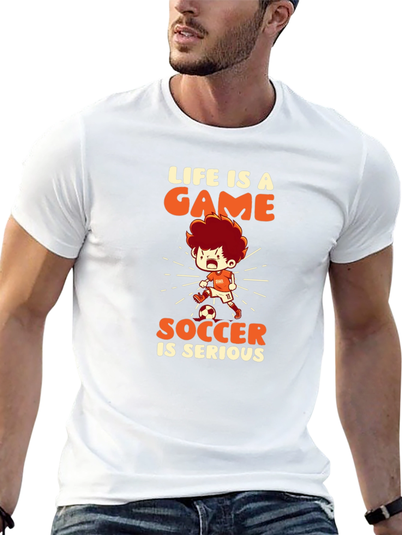 Life is a Game Soccer is Serious T-Shirt