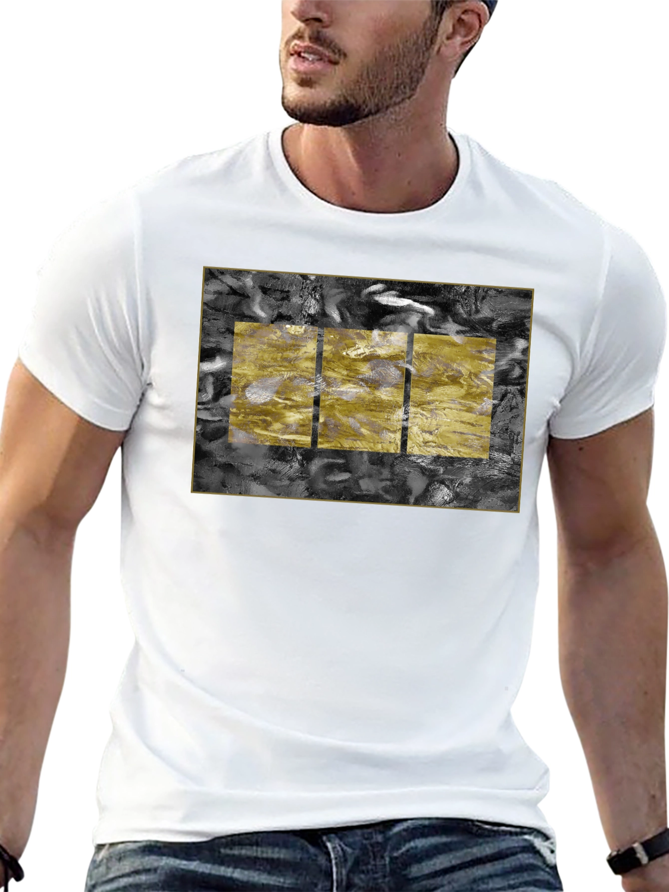 Abstract Art Tee - Black Cotton Blend