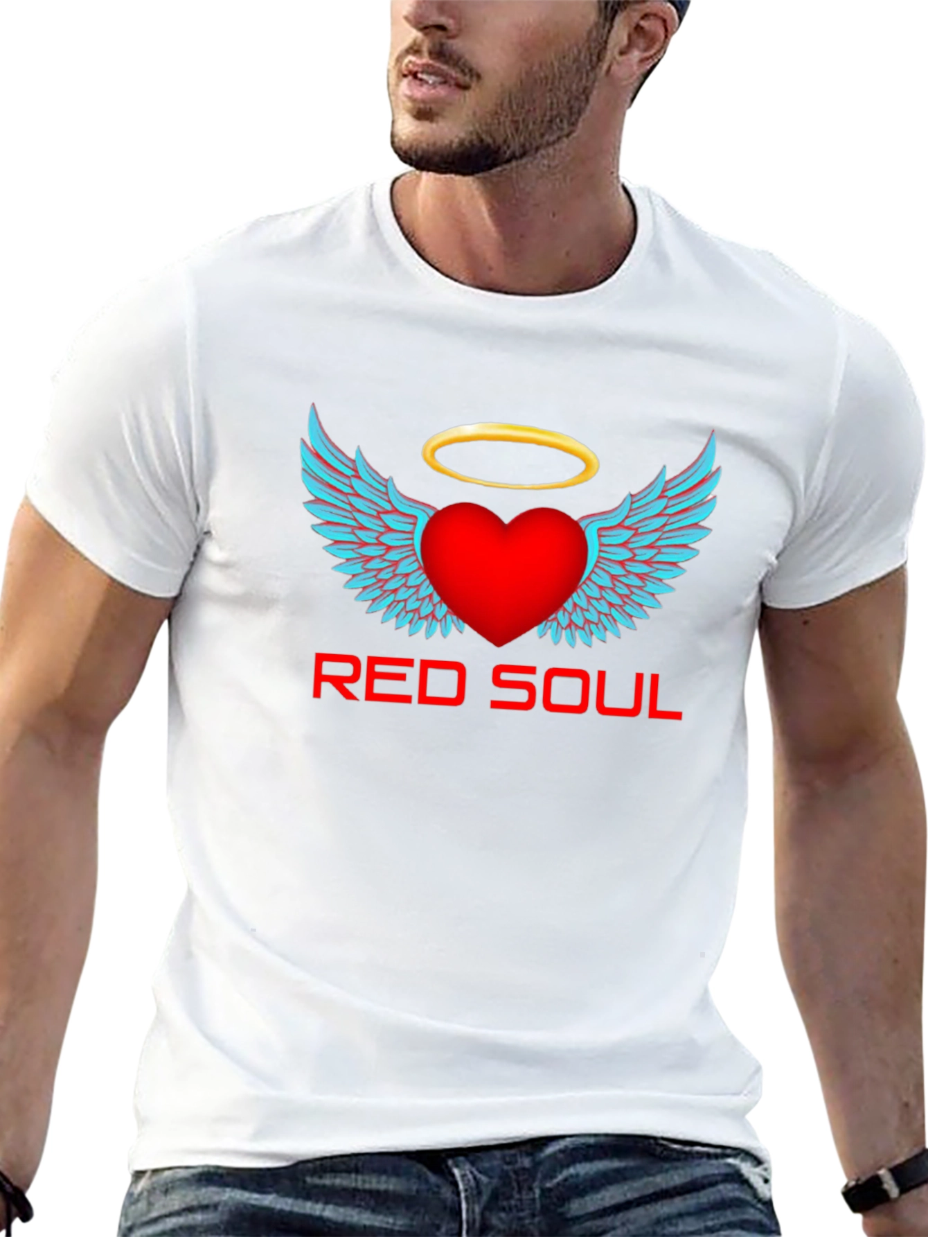 Red Soul Graphic T-Shirt - Angel Heart Design
