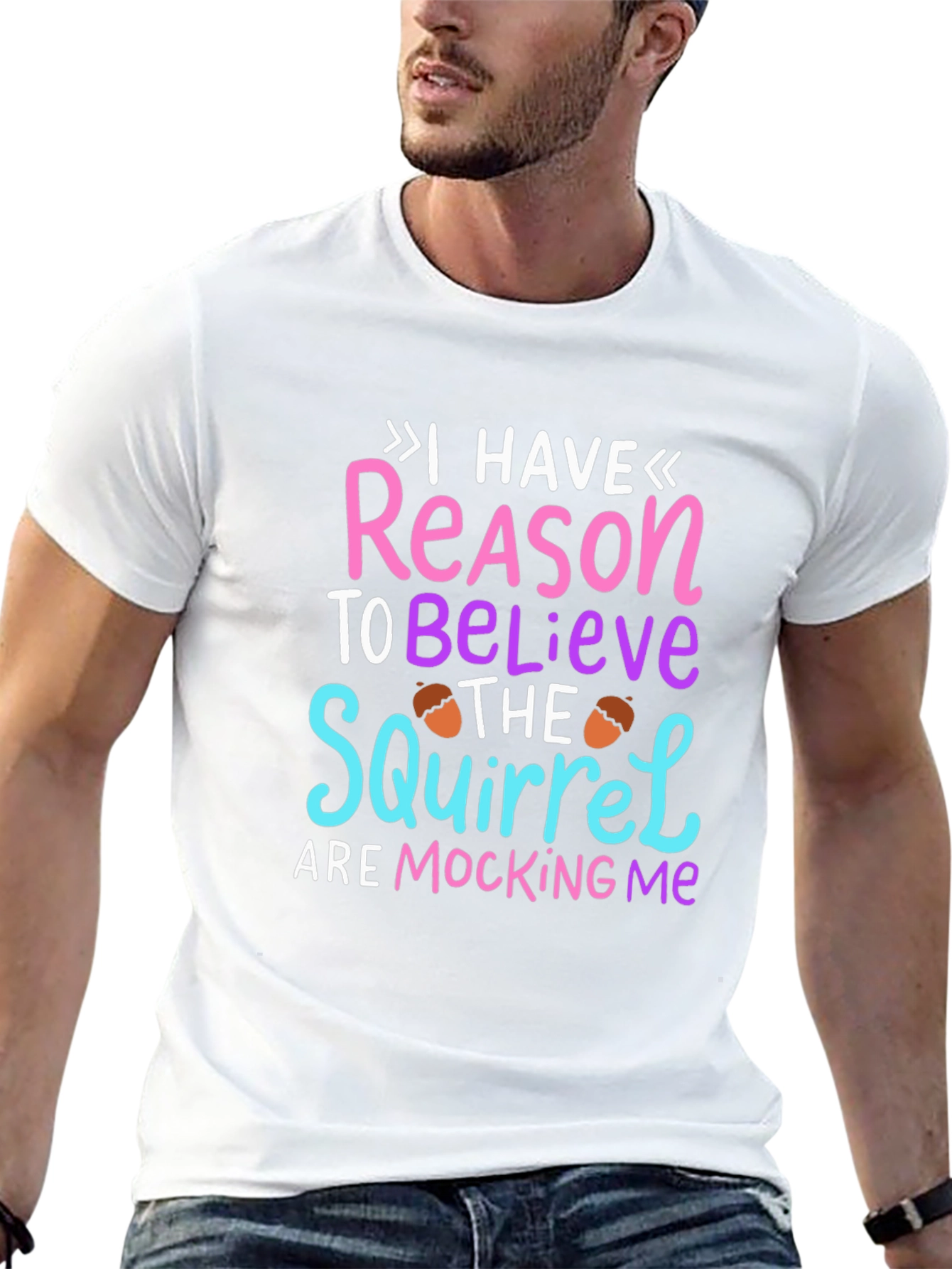 Squirrel Mocking Me Graphic Tee - Funny Novelty T-Shirt