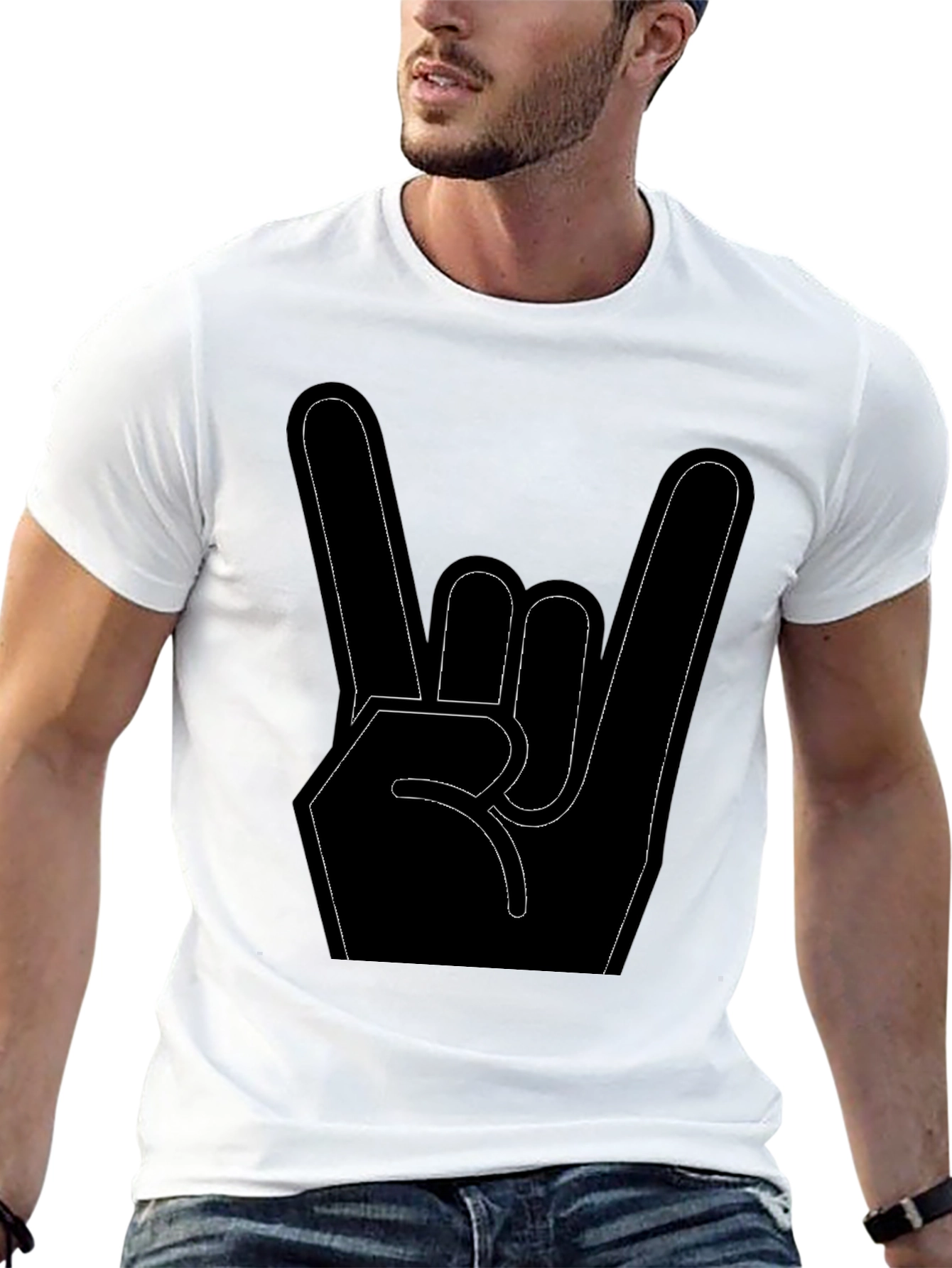 Rock On Hand Sign Graphic T-Shirt